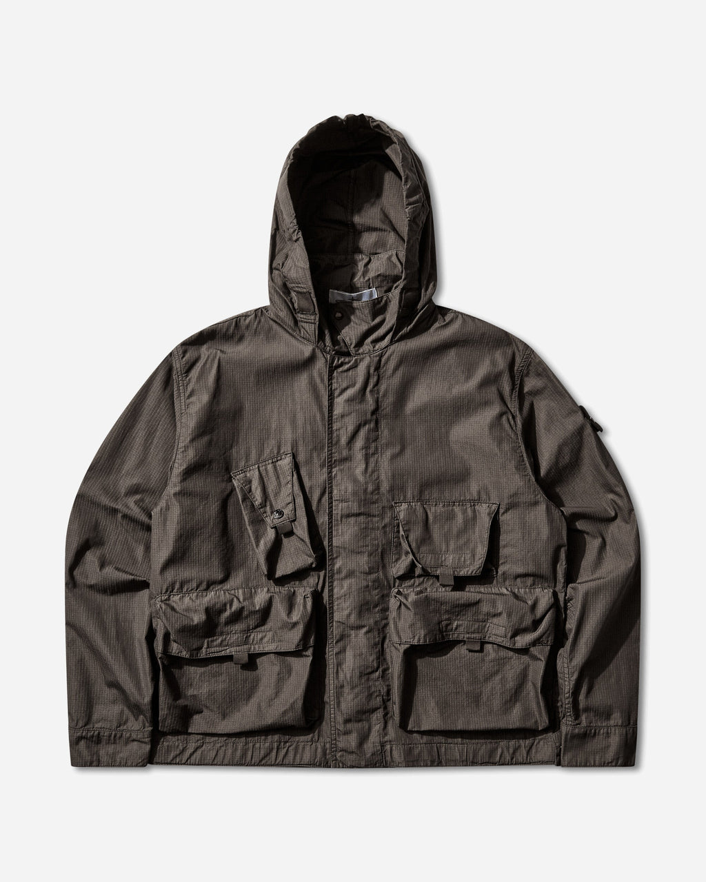 Mens Cotton Nylon Micro Ripstop Field Jacket Charcoal Stone island – Гарантія оригінальності – боковий вид