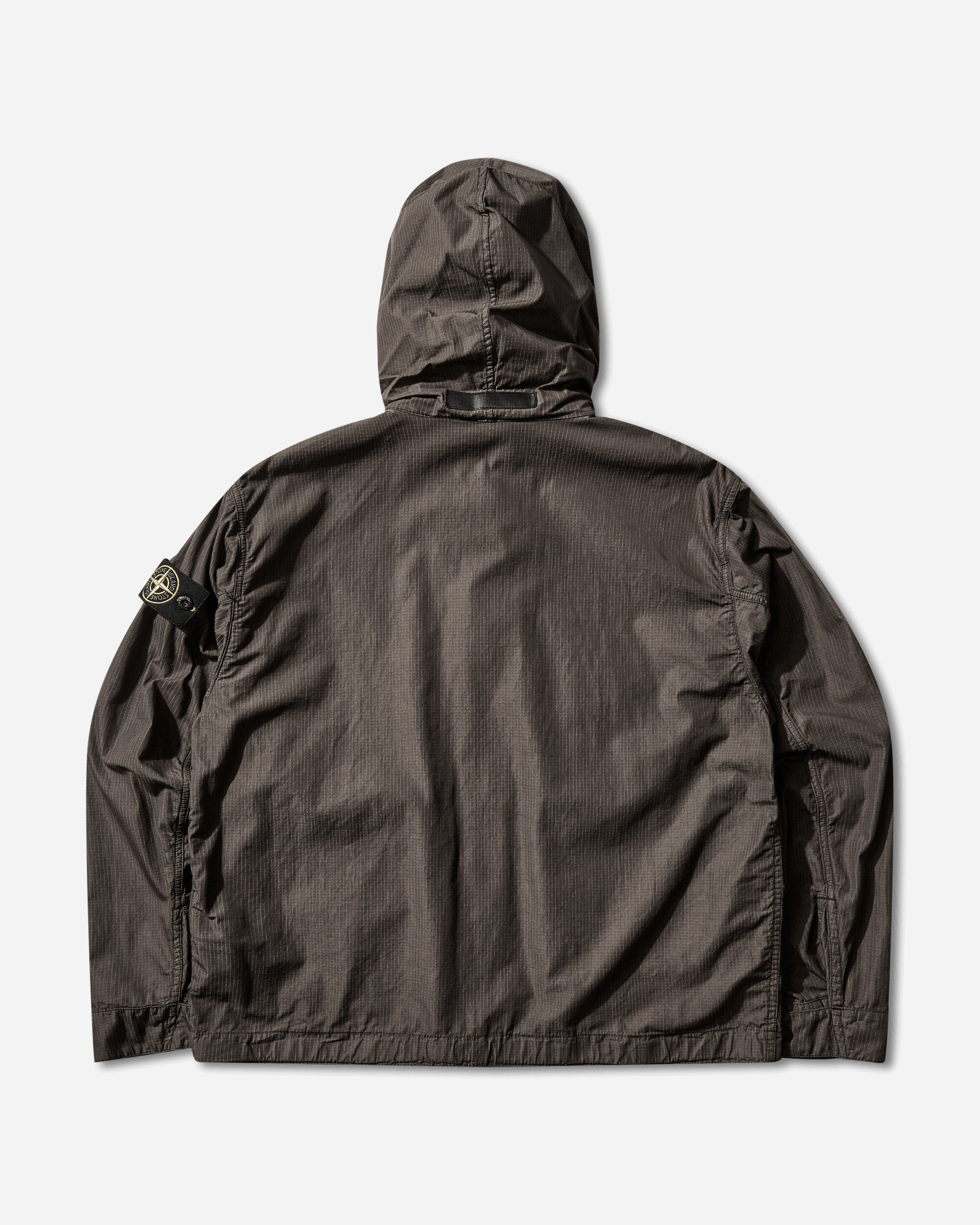 Mens Cotton Nylon Micro Ripstop Field Jacket Charcoal Stone island – Гарантія оригінальності – вид ззаду
