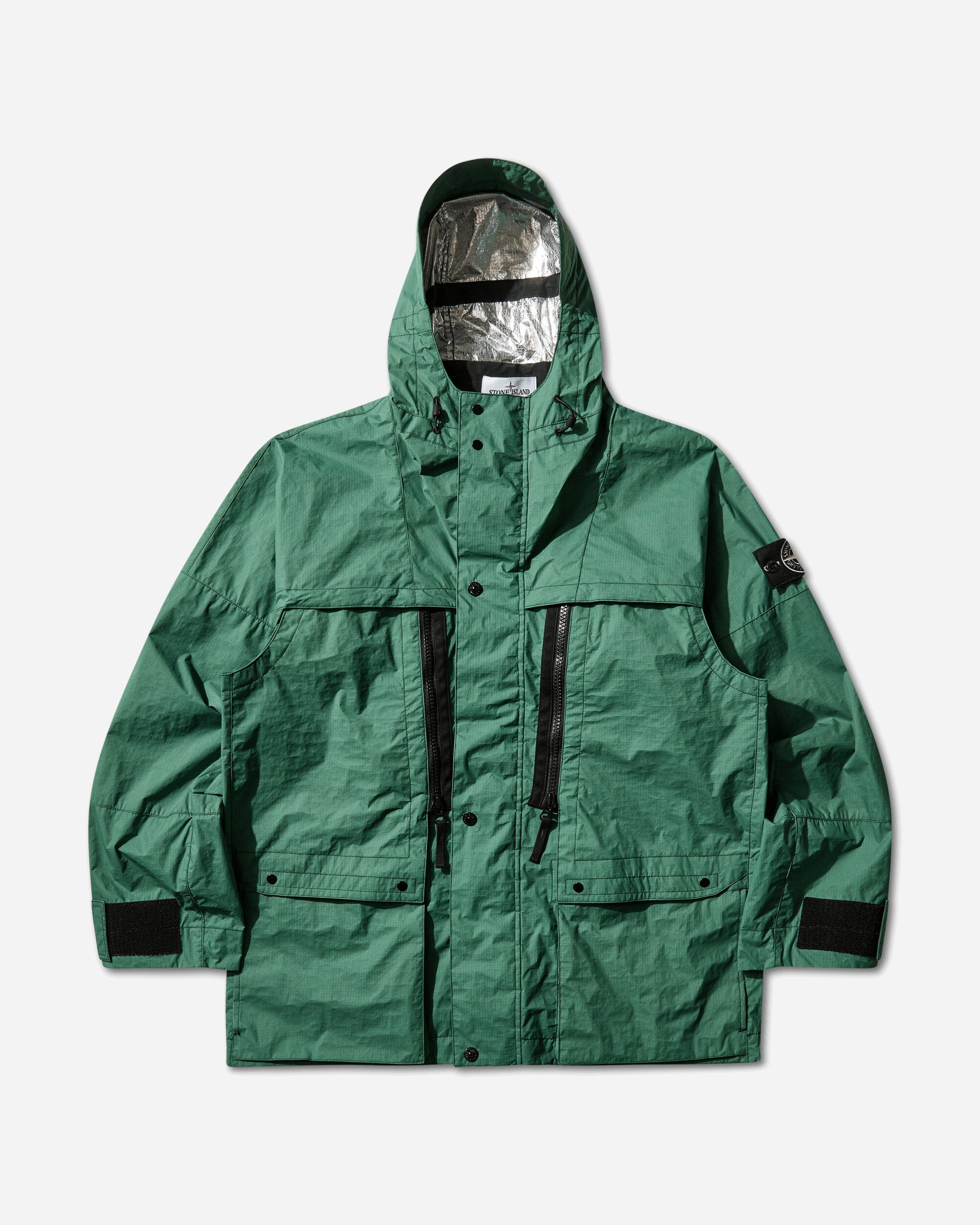 Mens Metal Lamina Ripstop Heat Reactive Hooded Jacket Malachite Stone island оригінал – Купити в Україні – боковий вид