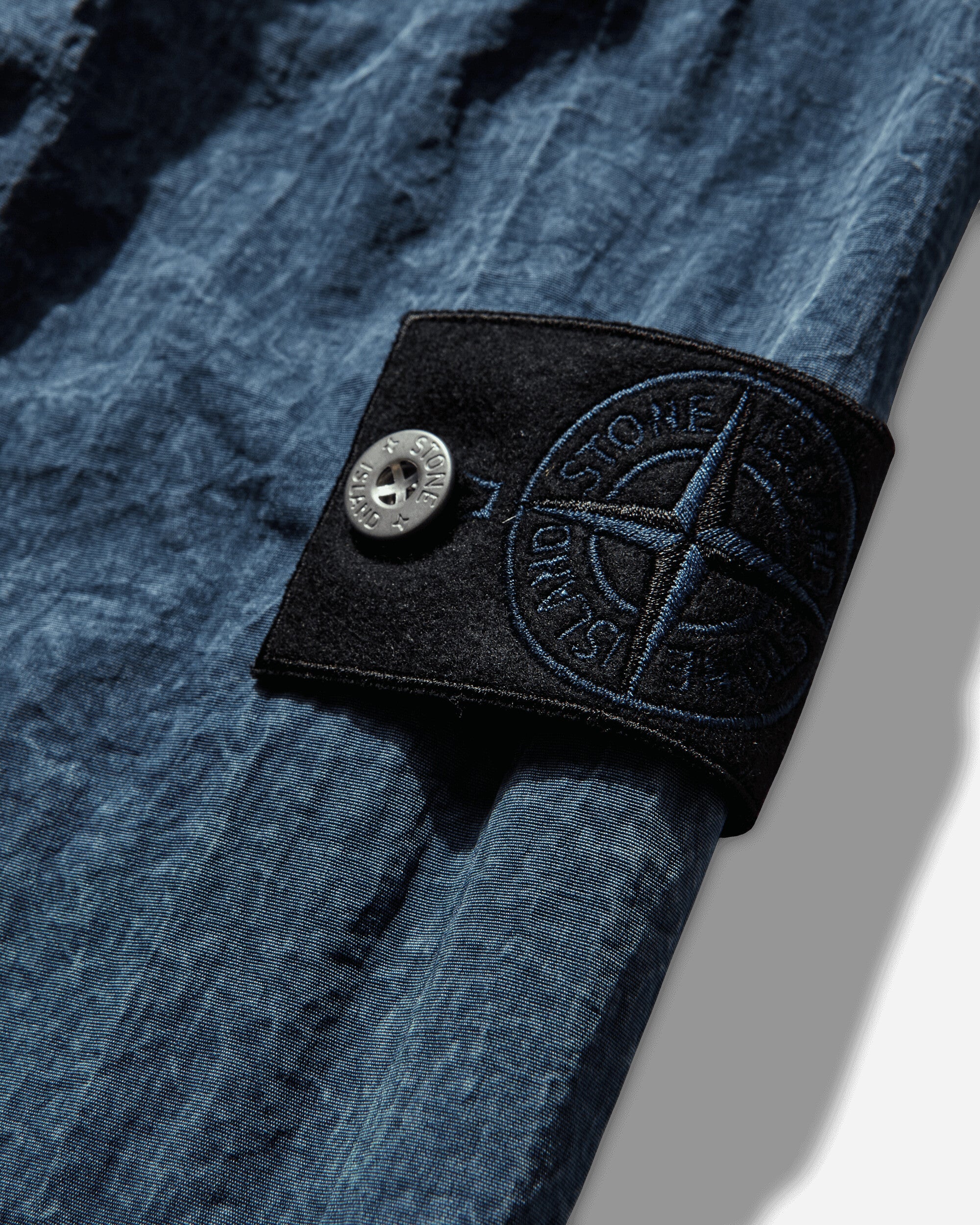 Mens Hollow Fibre Nylon Indigo-Tc + Marmo Corrosion Hooded Anorak Indigo Stone island оригінал – Купити в Україні – збільшений вид