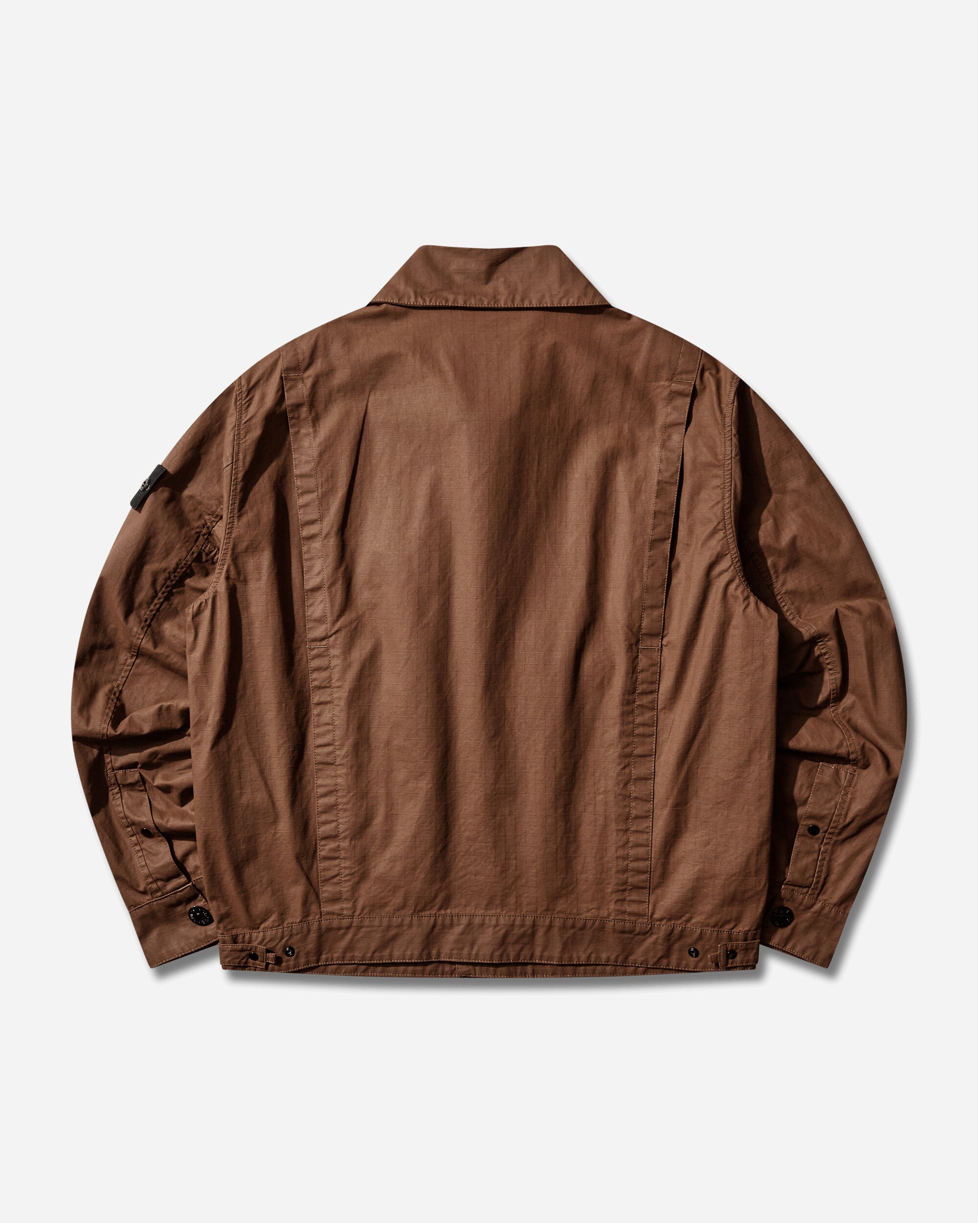 Оригінальна Mens Double-Coated Cotton Ripstop Coach Jacket Shadow Brown Stone island – вид ззаду