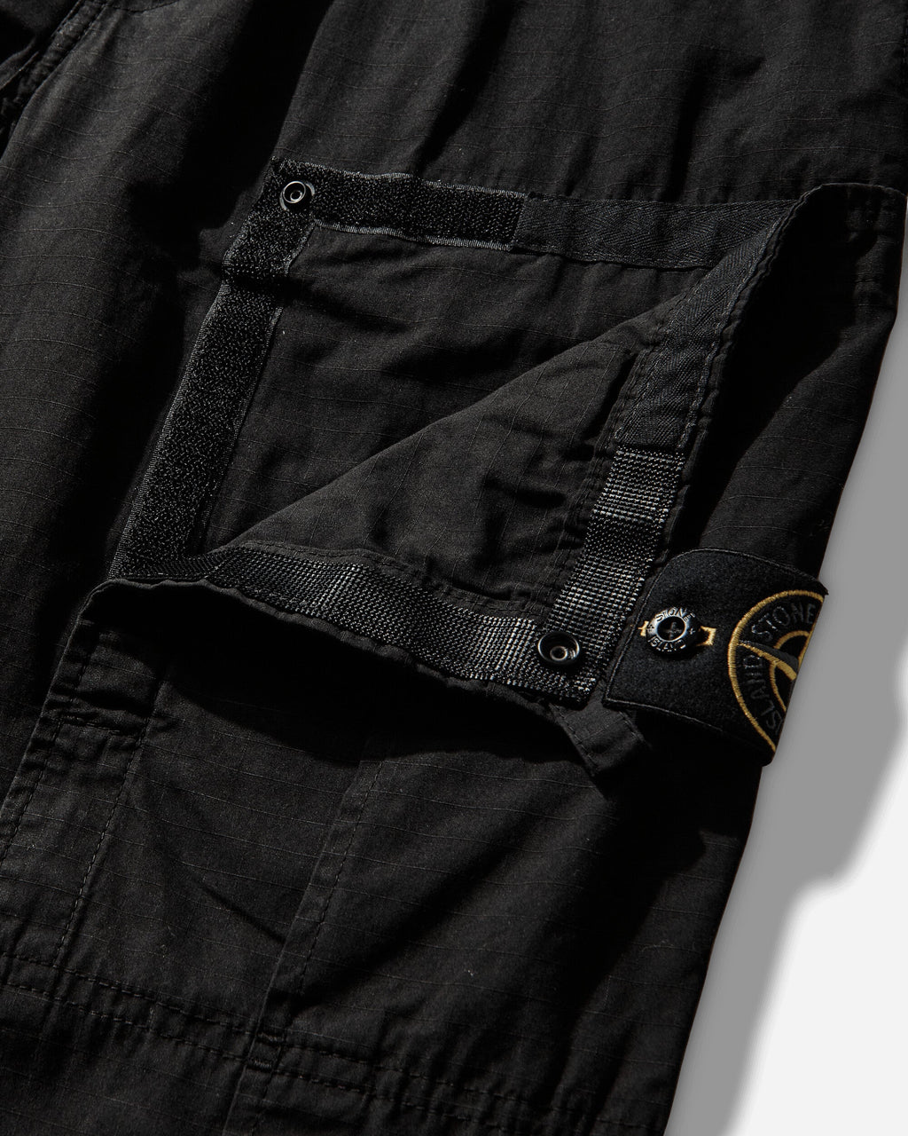 Mens Mercerised Organic Cotton Ripstop Cargo Pants Black Stone island оригінал – Купити в Україні – збільшений вид