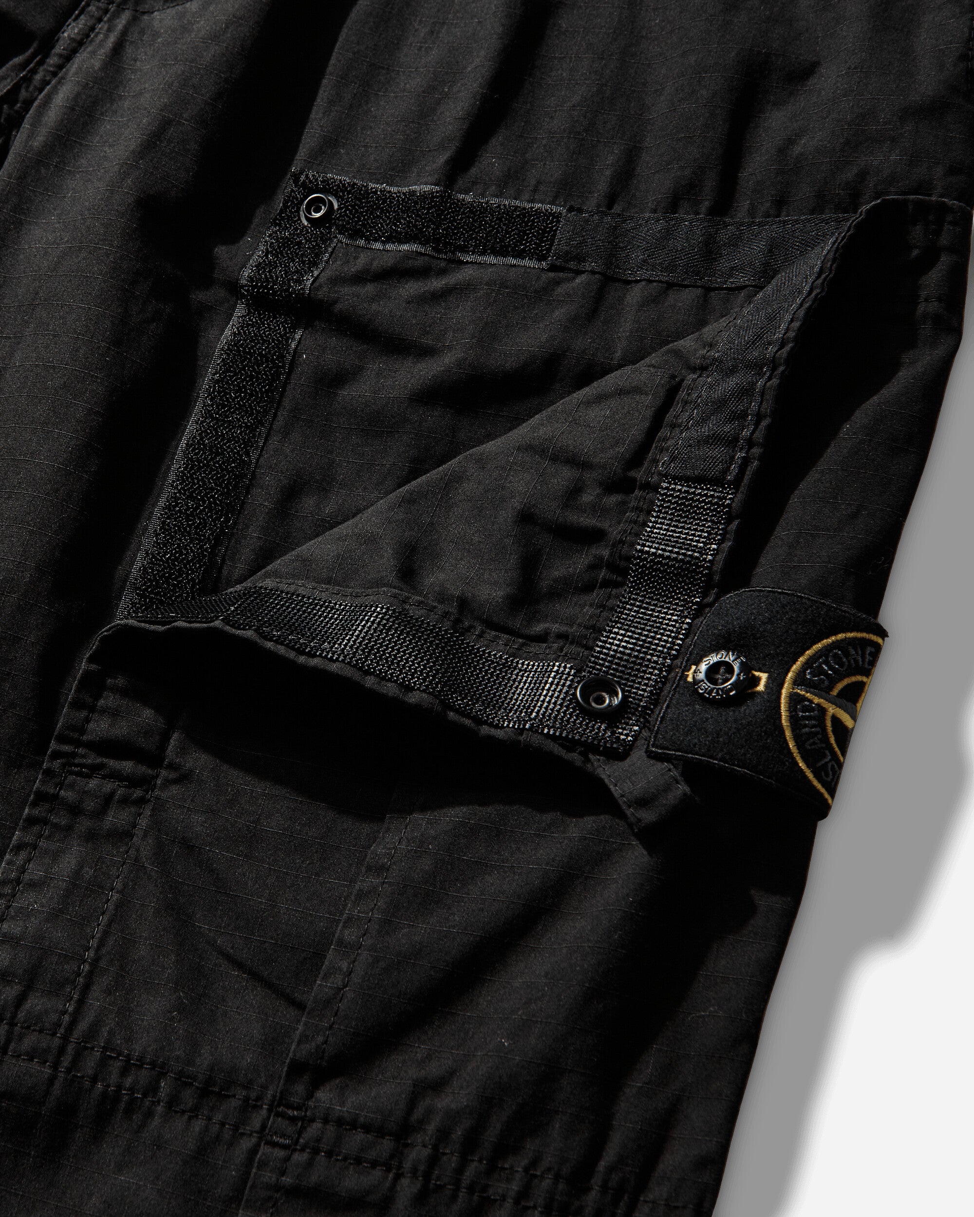 Mens Mercerised Organic Cotton Ripstop Cargo Pants Black Stone island оригінал – Купити в Україні – збільшений вид