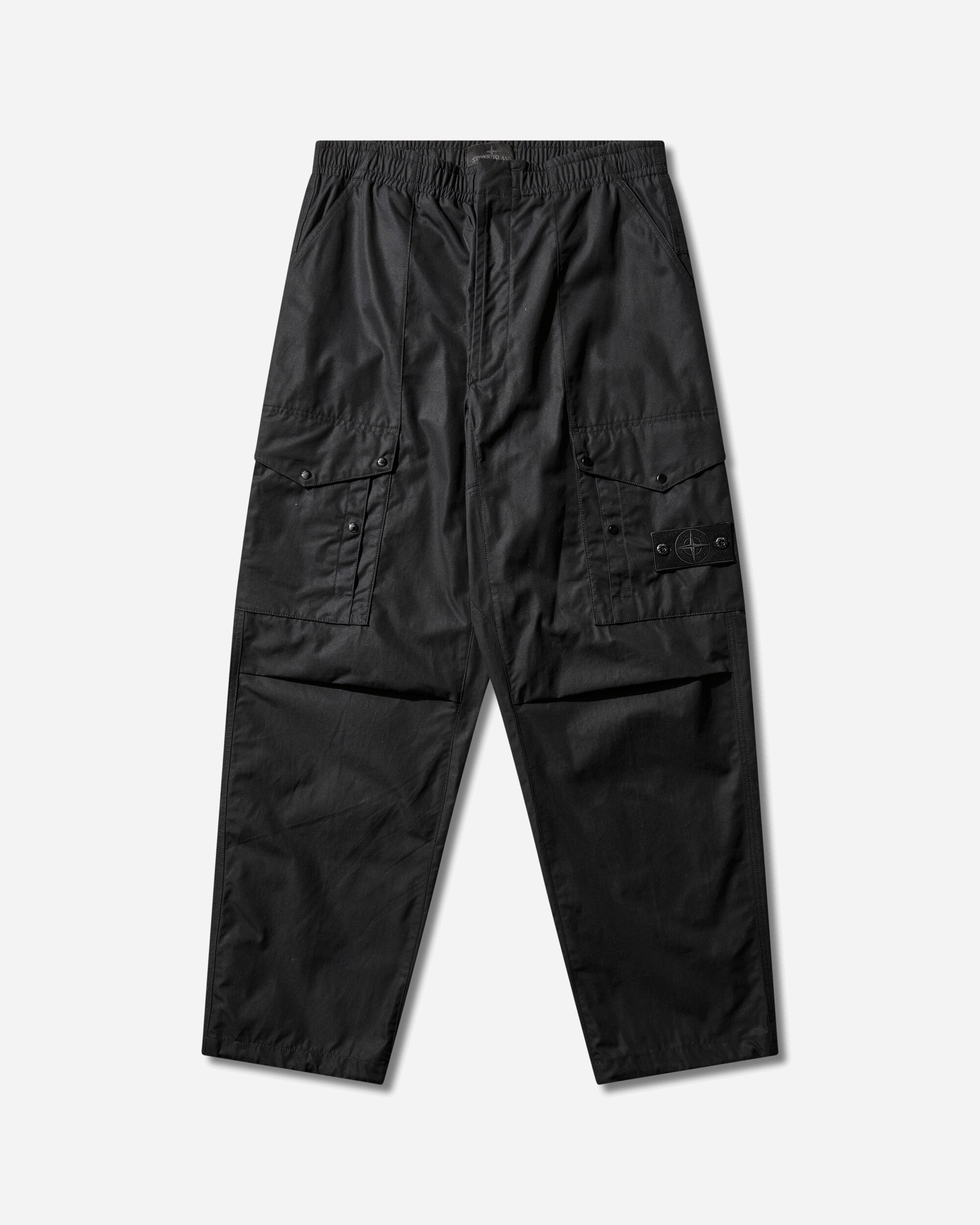 Mens Ghost All-Weather Cotton Canvas Cargo Pants Black Stone island – Гарантія оригінальності – боковий вид