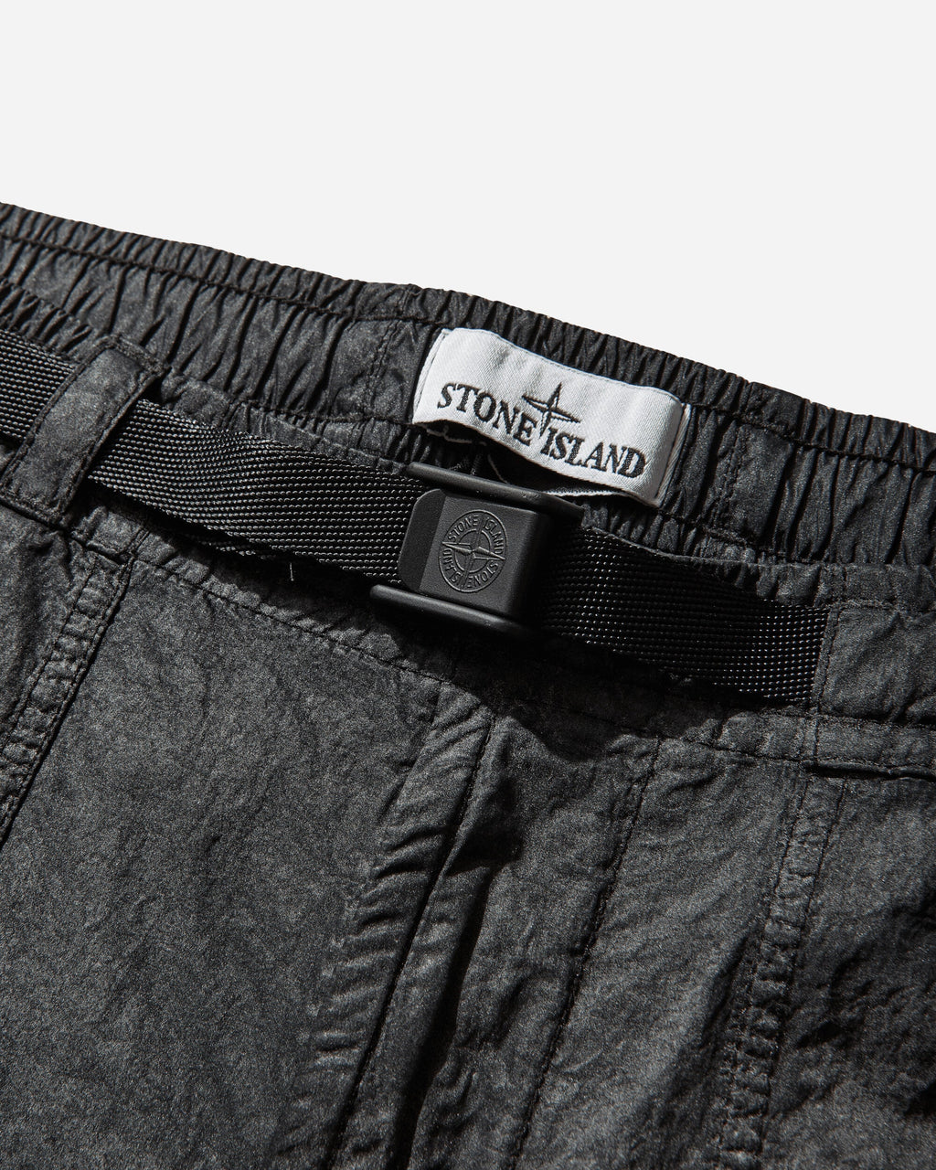 Mens Dense Nylon-Tc Hand Sprayed Reflective Pants Black Stone island – Гарантія оригінальності – збільшений вид