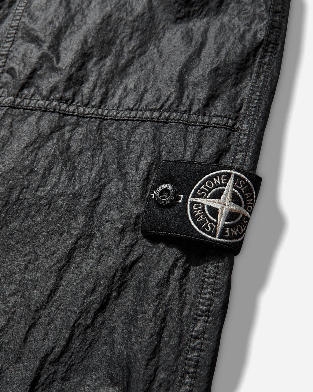 Mens Dense Nylon-Tc Hand Sprayed Reflective Pants Black Stone island – Гарантія оригінальності – детальний вид