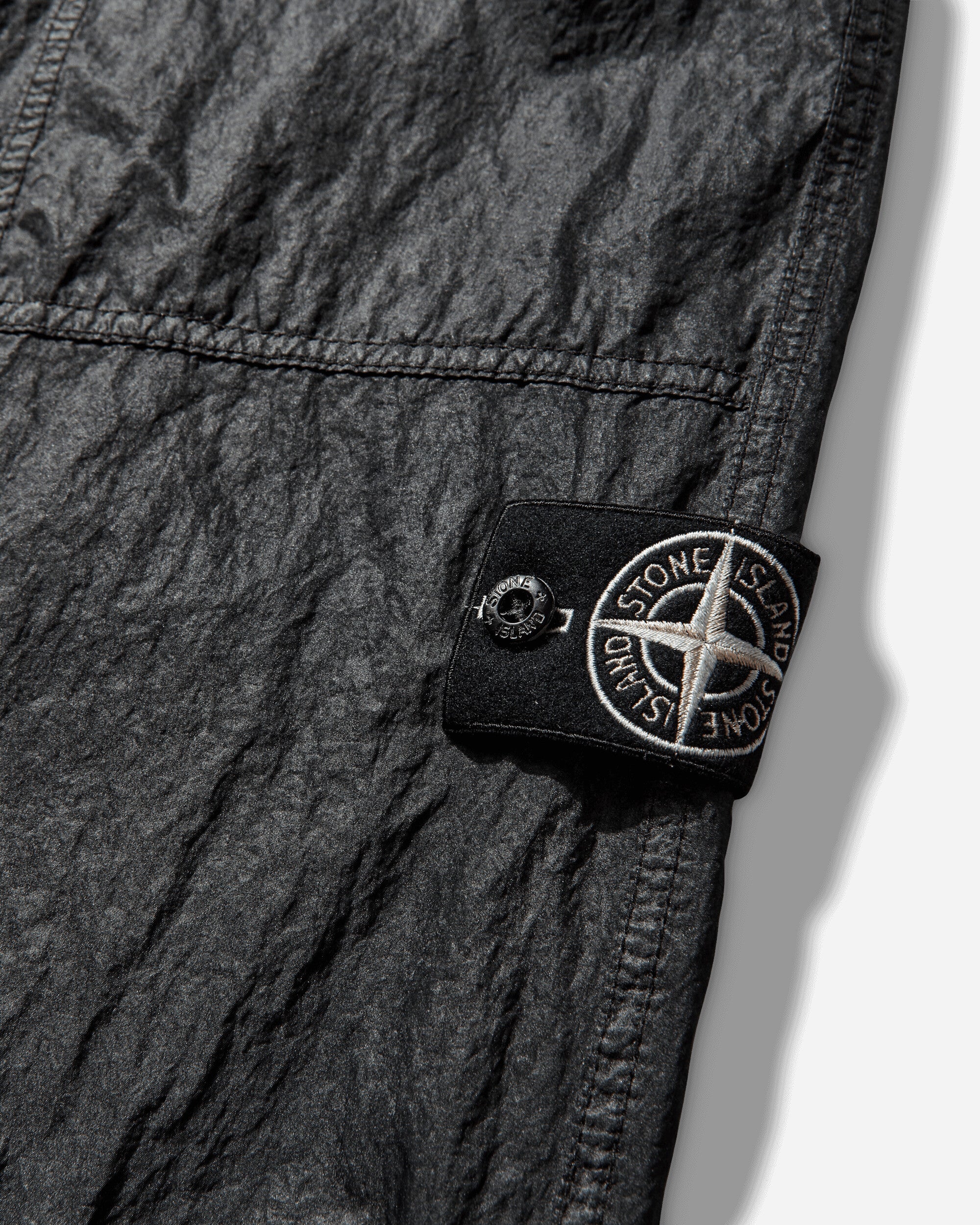 Mens Dense Nylon-Tc Hand Sprayed Reflective Pants Black Stone island – Гарантія оригінальності – детальний вид