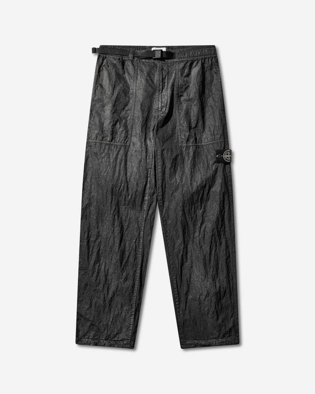 Mens Dense Nylon-Tc Hand Sprayed Reflective Pants Black Stone island – Гарантія оригінальності – боковий вид