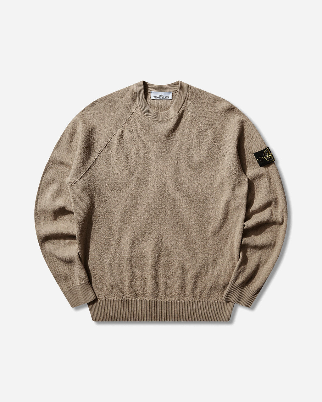 Оригінальна Mens Light Raw Hand Organic Cotton Sweater Desert Sand Stone island – боковий вид