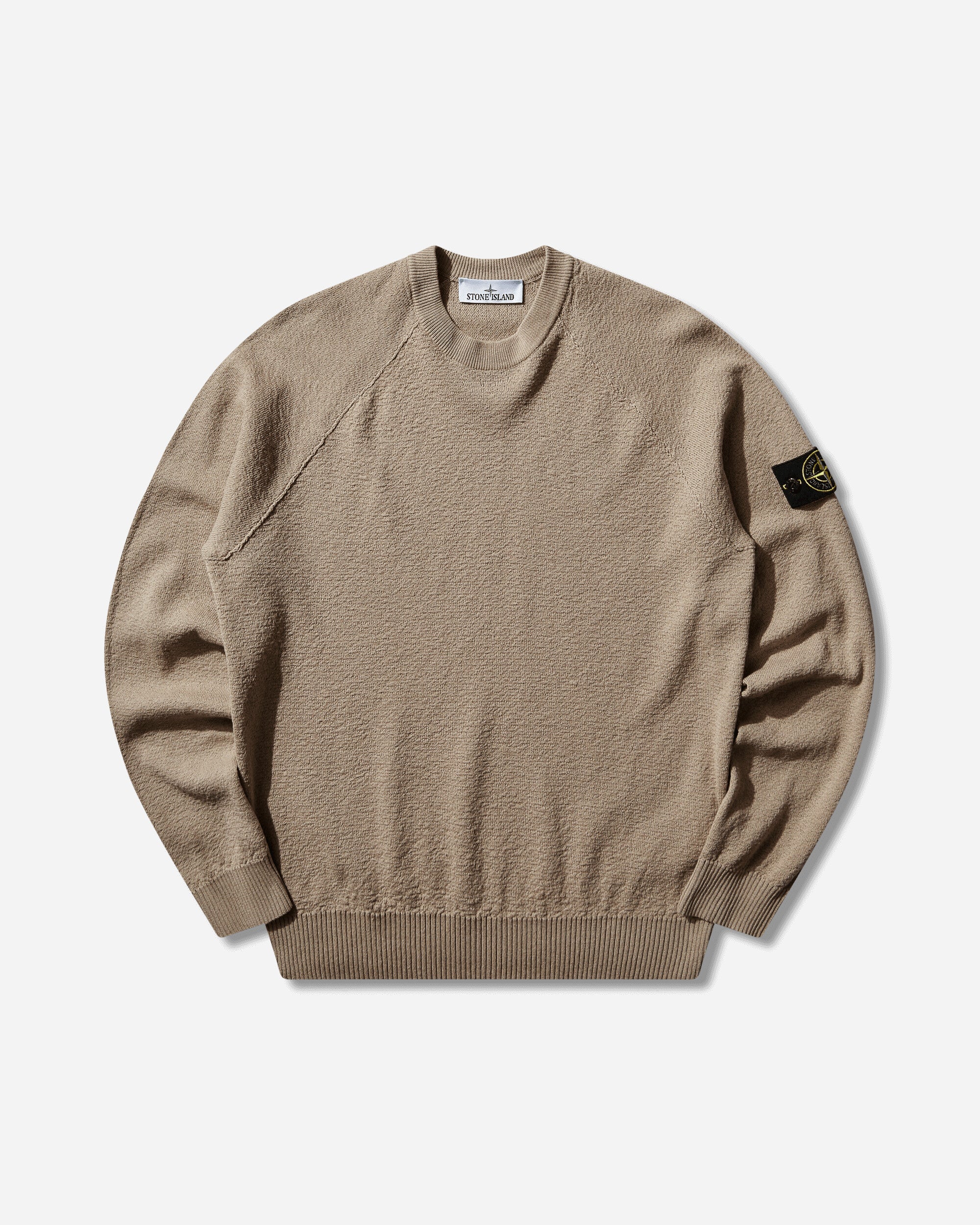 Оригінальна Mens Light Raw Hand Organic Cotton Sweater Desert Sand Stone island – боковий вид