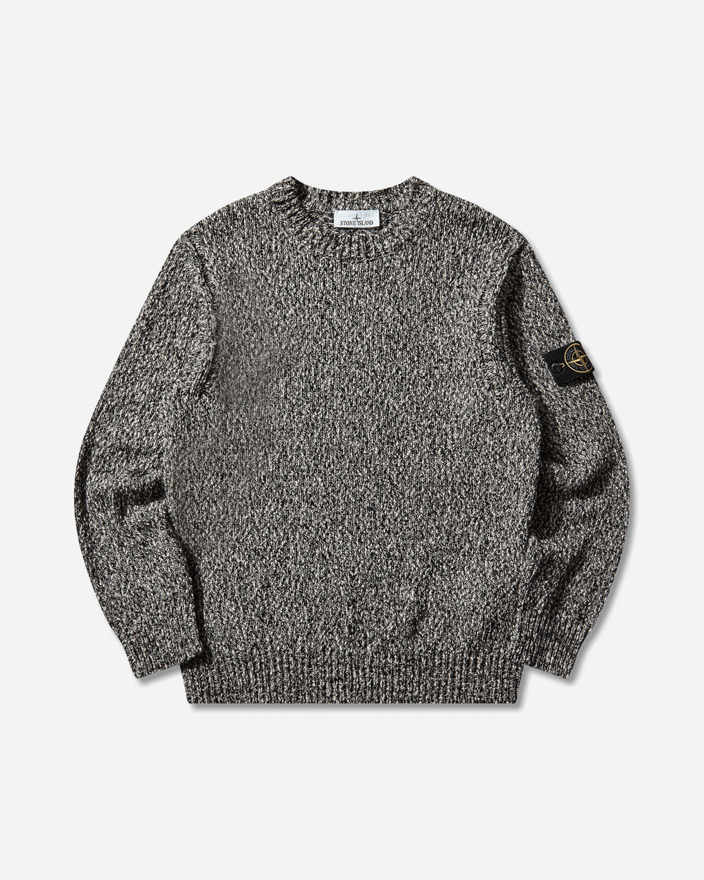 Mens Speckled Cotton Sweater Black Stone island оригінал – Купити в Україні – боковий вид