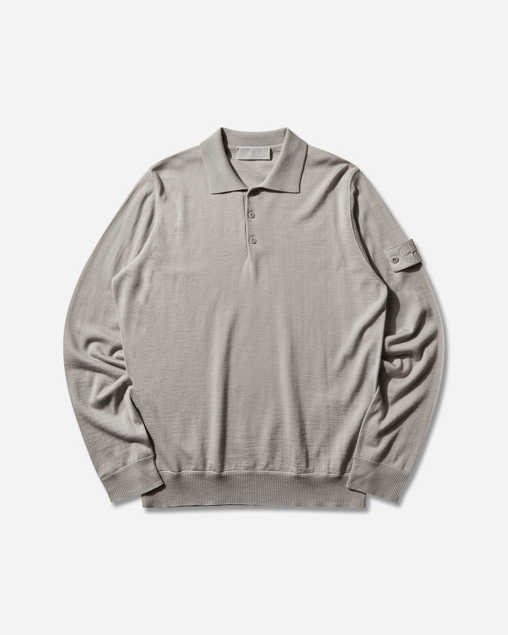 Mens Ghost Light Pure Rws Wool Polo Sweater Dust Grey Stone island – Гарантія оригінальності – боковий вид
