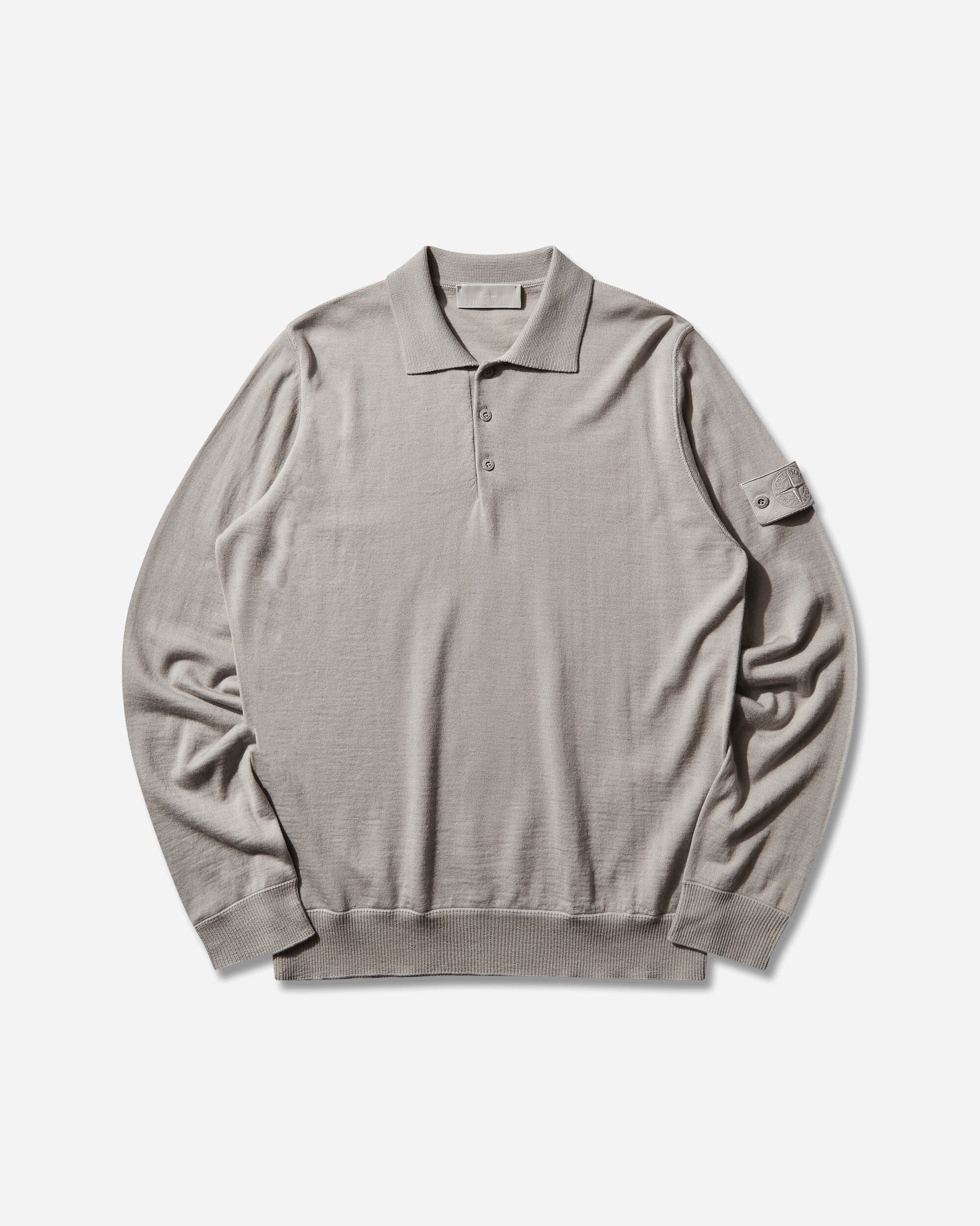 Mens Ghost Light Pure Rws Wool Polo Sweater Dust Grey Stone island – Гарантія оригінальності – боковий вид