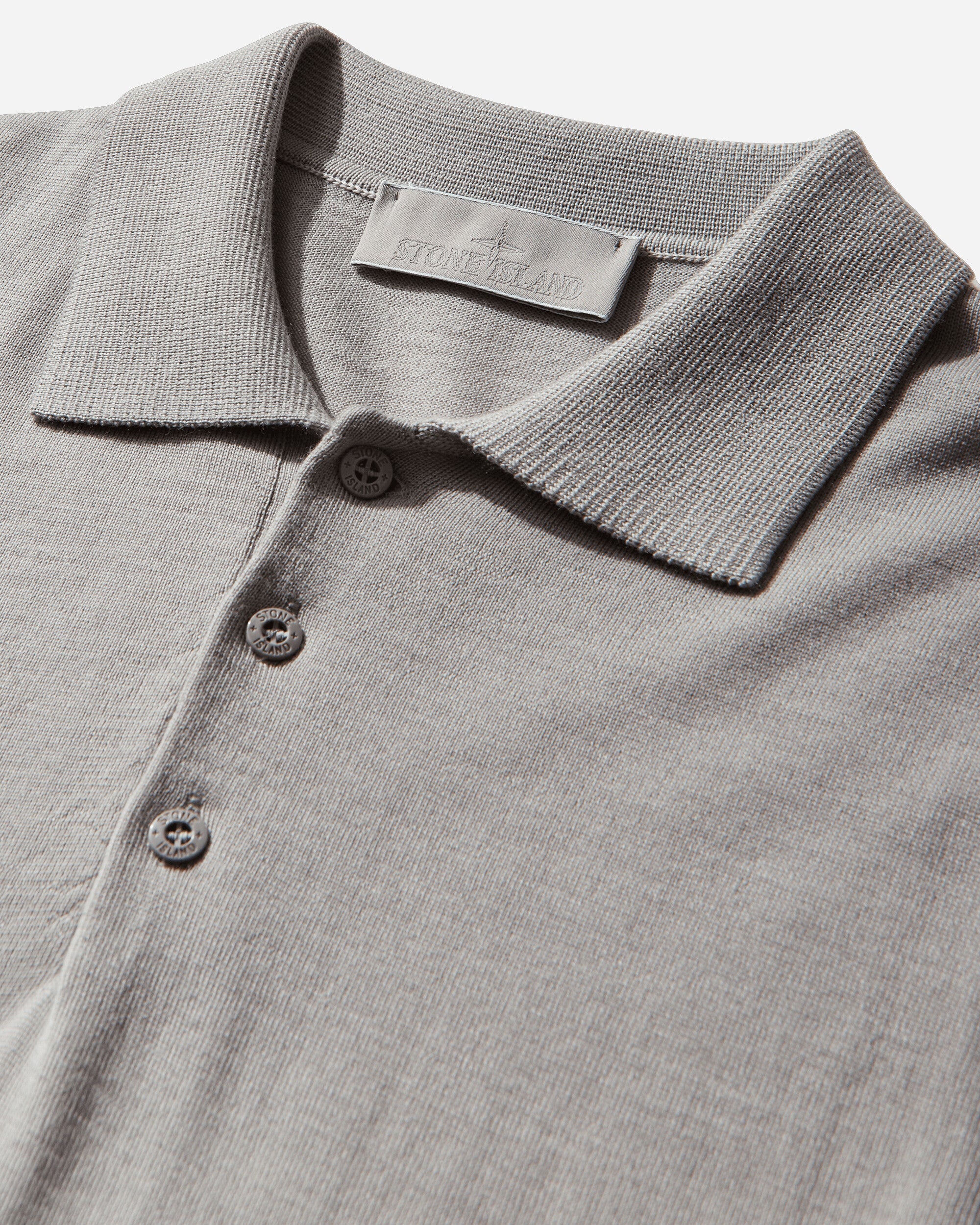 Mens Ghost Light Pure Rws Wool Polo Sweater Dust Grey Stone island – Гарантія оригінальності – збільшений вид
