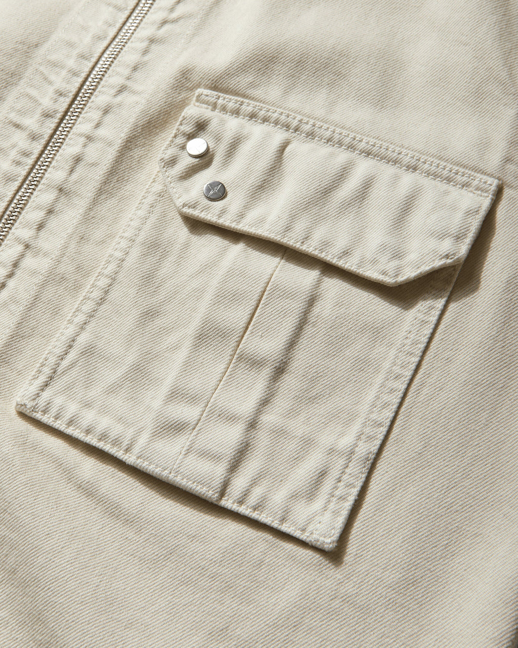 Mens Light Bull Denim-Tc Overshirt Ivory Stone island – Гарантія оригінальності – детальний вид