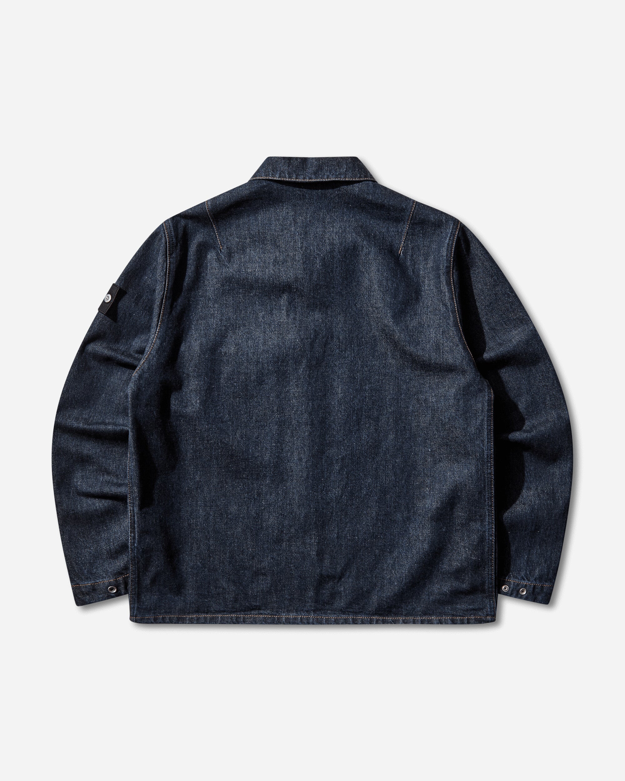 Mens Indigo Denim-Rinsed Overshirt Blue Rinse Stone island оригінал – Купити в Україні – вид ззаду