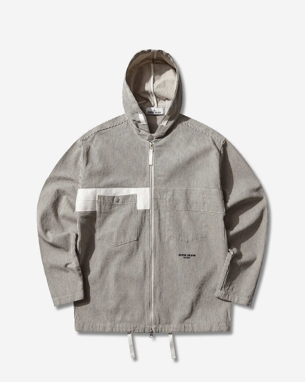 Mens Marina Striped Hooded Overshirt Navy Blue Stone island оригінал – Купити в Україні – боковий вид