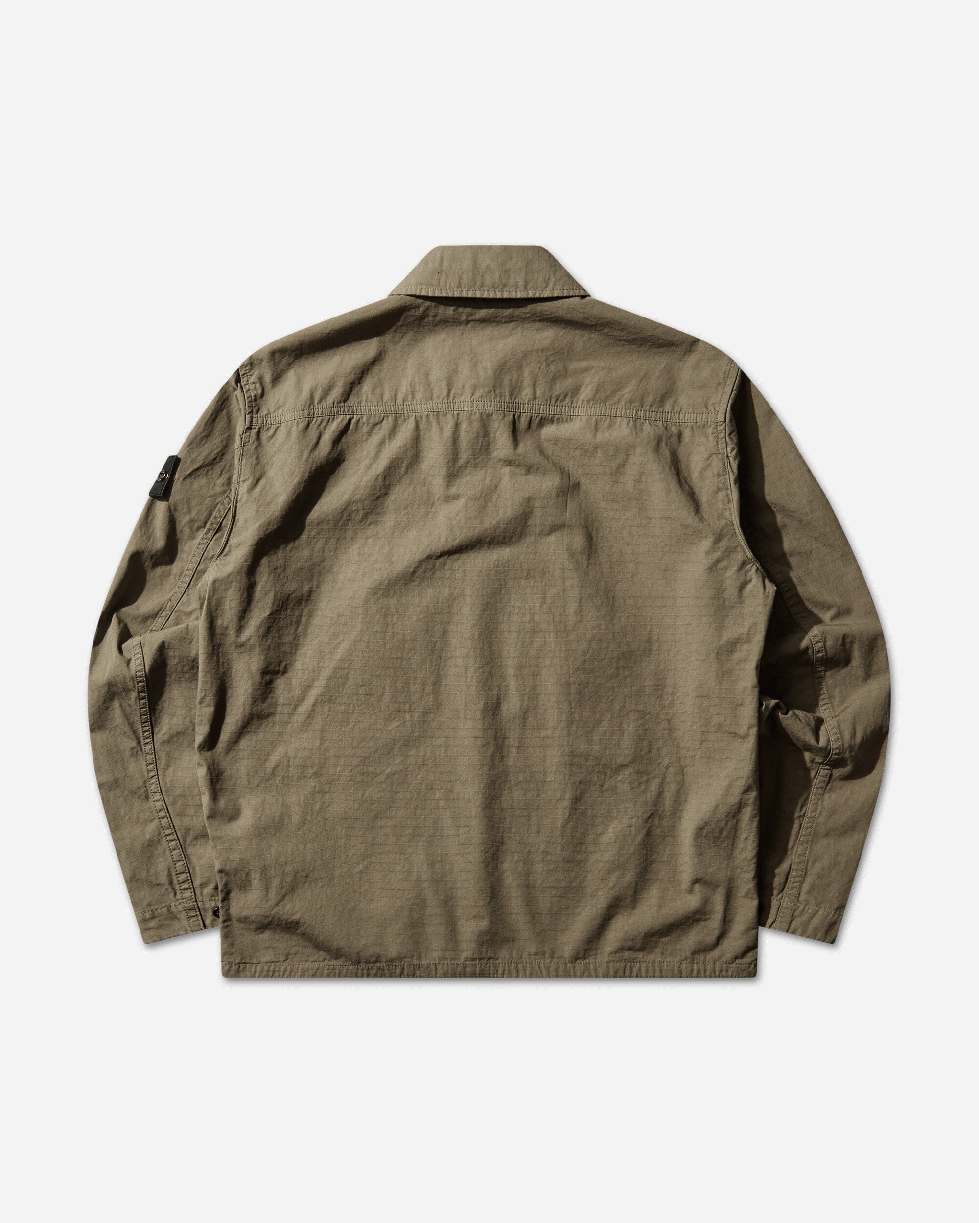 Mens Mercerised Organic Cotton Ripstop Zip Overshirt Military Green Stone island оригінал – Купити в Україні – вид ззаду