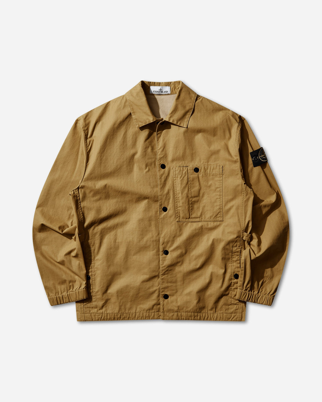 Mens Double-Coated Cotton Ripstop Overshirt Mustard Stone island – Гарантія оригінальності – боковий вид