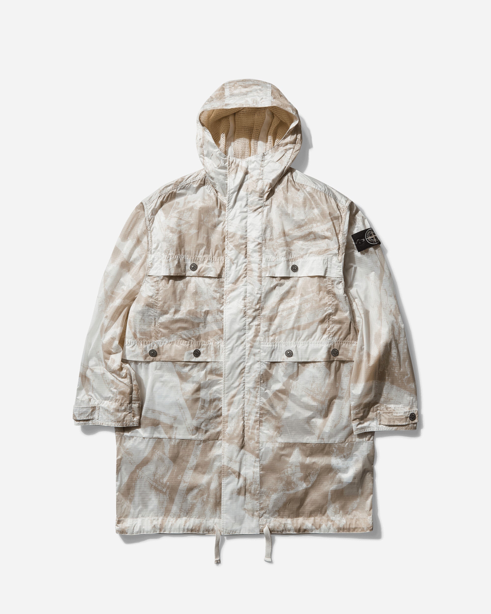 Men's UV-Reactive Scan Camo Nylon Ripstop Parka Desert - STONE ISLAND