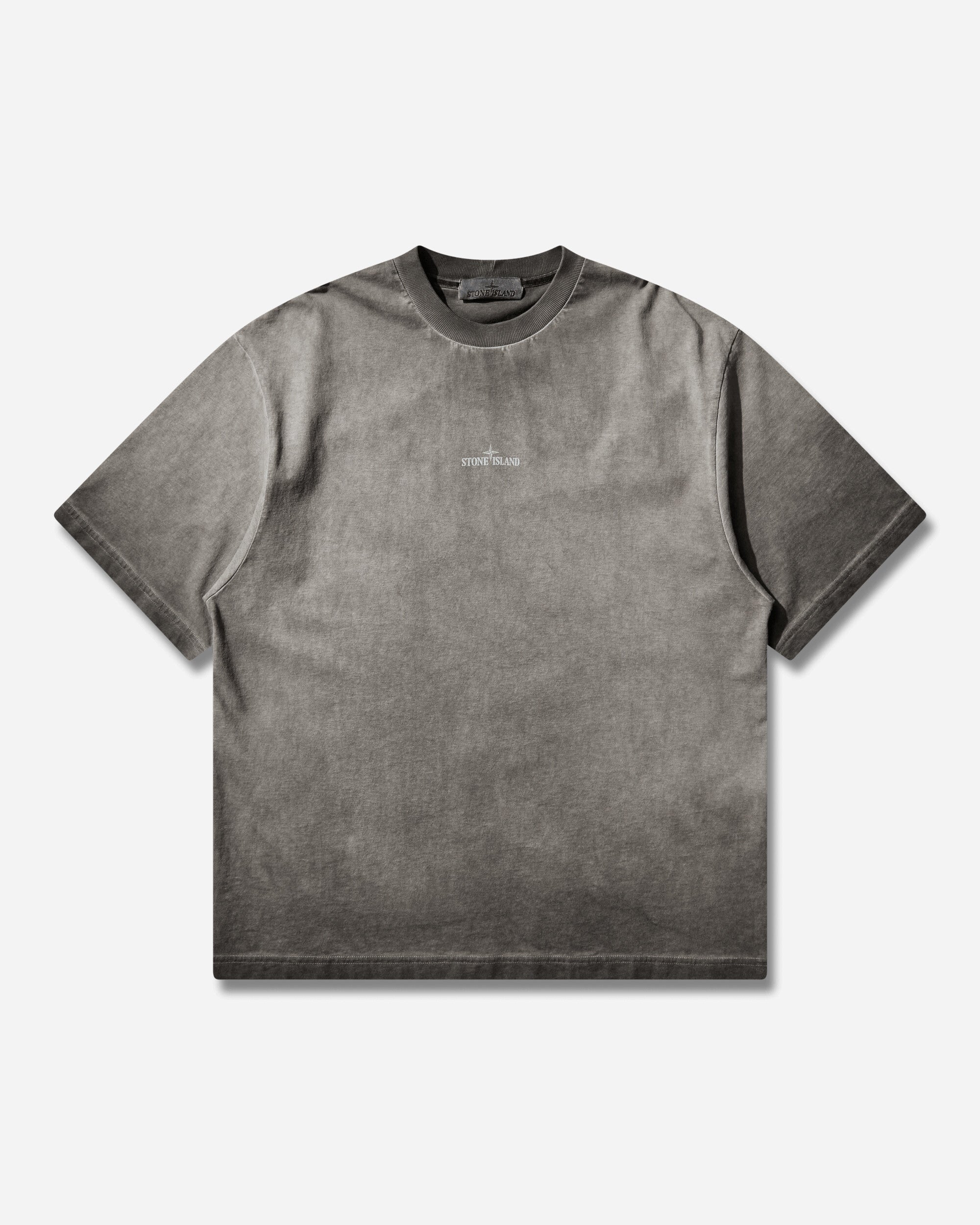 Mens Combed Organic Cotton Jersey Uneven Cold Dying T-Shirt Black Stone island оригінал – Купити в Україні – боковий вид