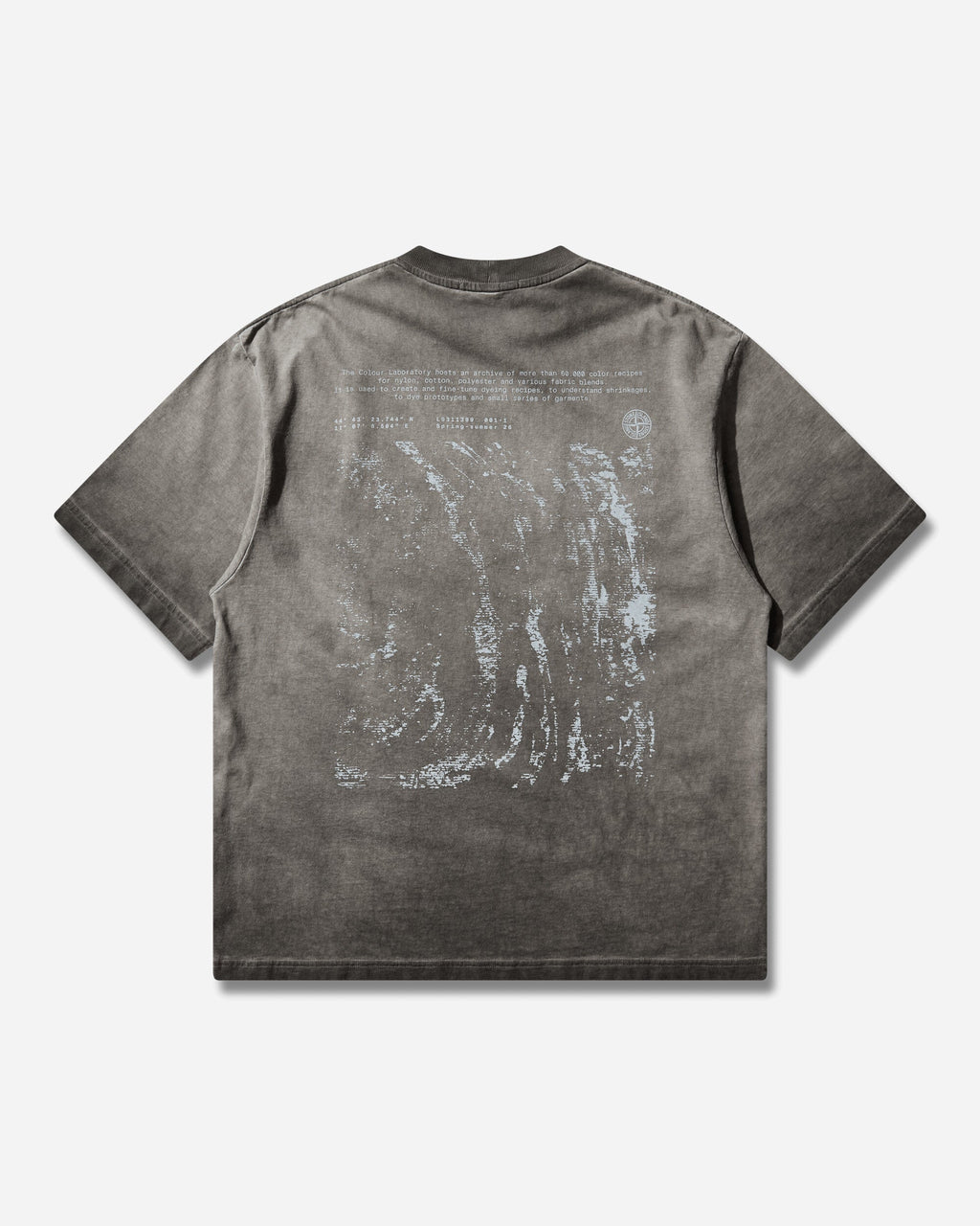 Mens Combed Organic Cotton Jersey Uneven Cold Dying T-Shirt Black Stone island оригінал – Купити в Україні – вид ззаду