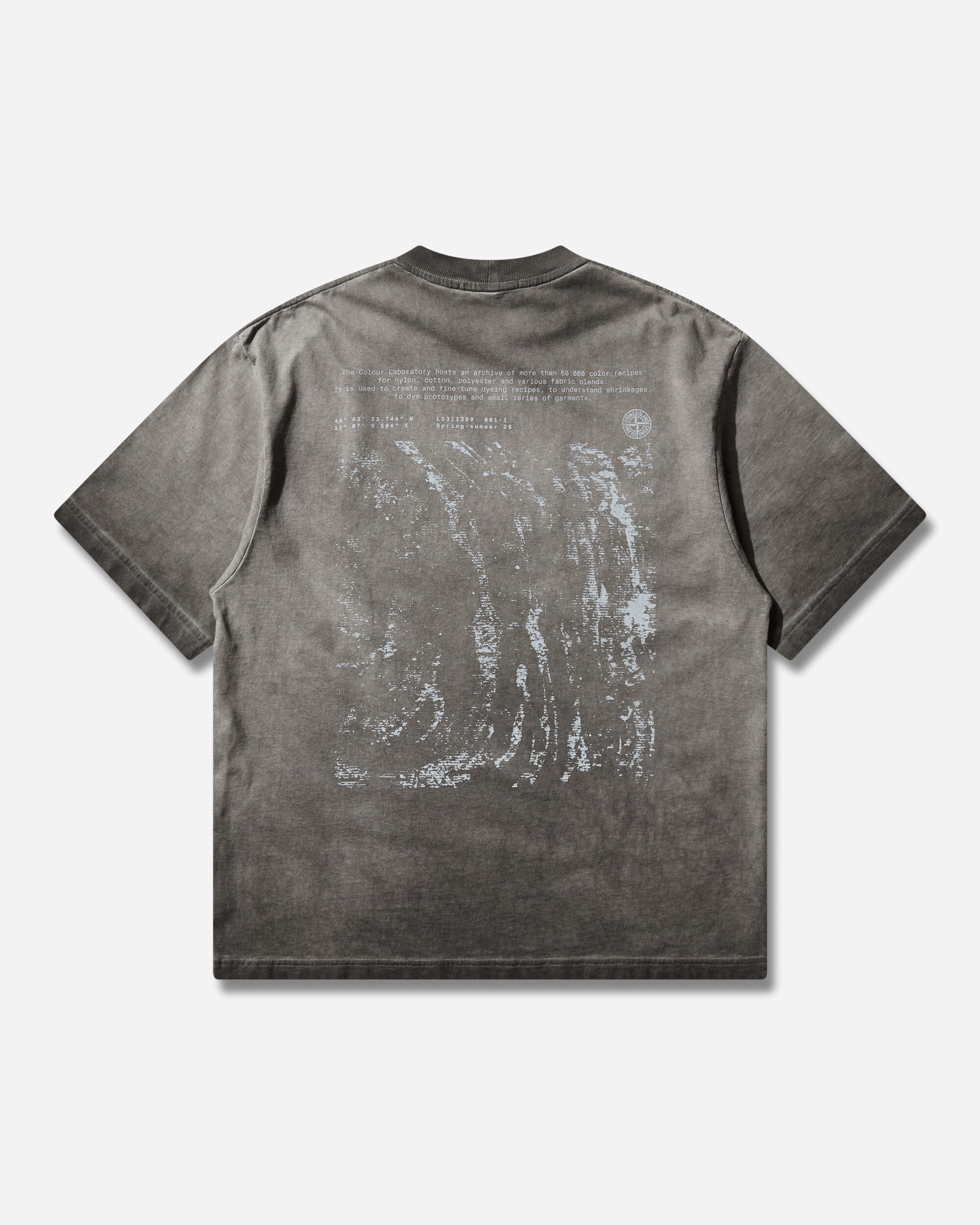 Mens Combed Organic Cotton Jersey Uneven Cold Dying T-Shirt Black Stone island оригінал – Купити в Україні – вид ззаду