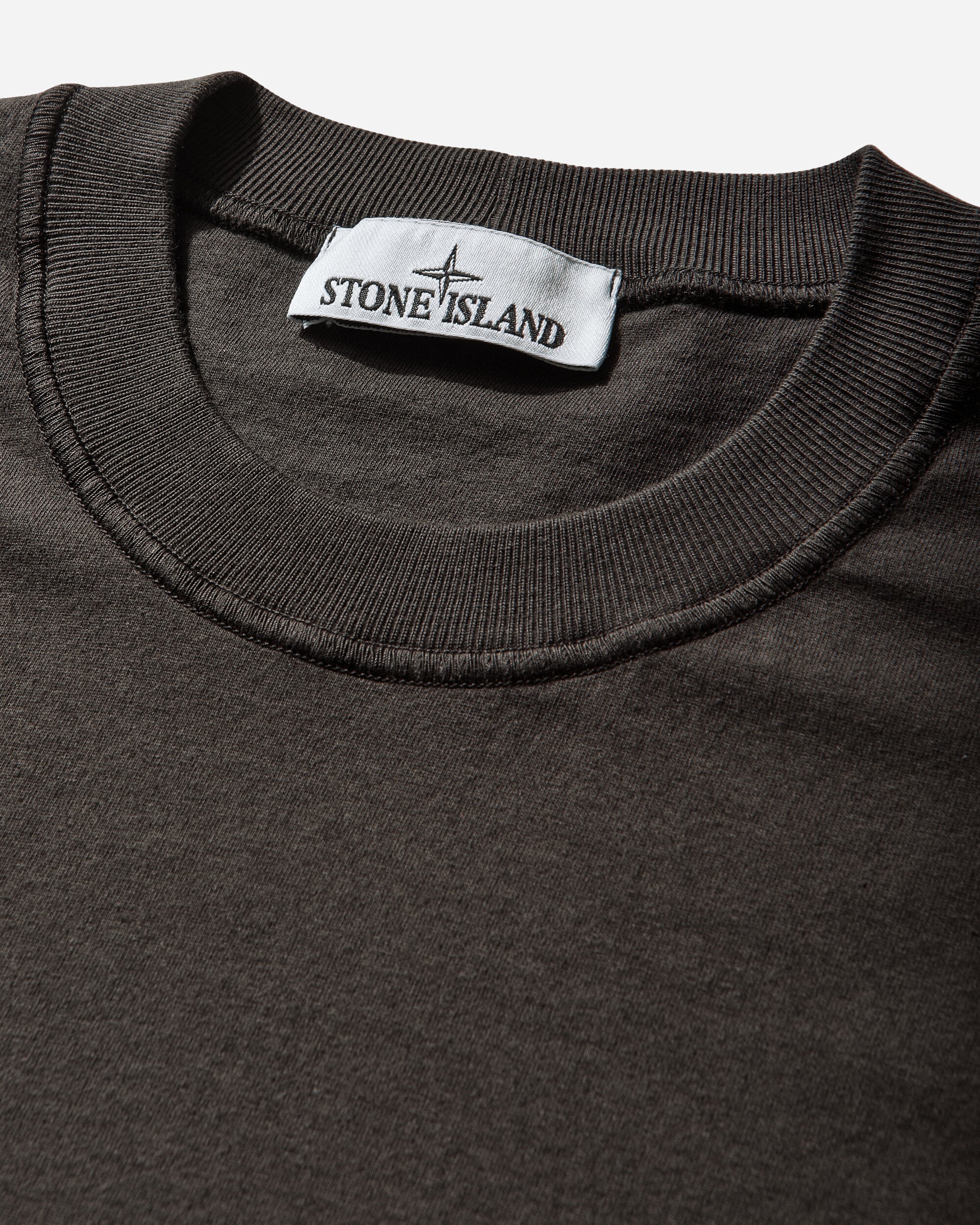 Mens Organic Cotton Jersey Fissato Effect T-Shirt Charcoal Stone island – Гарантія оригінальності – збільшений вид