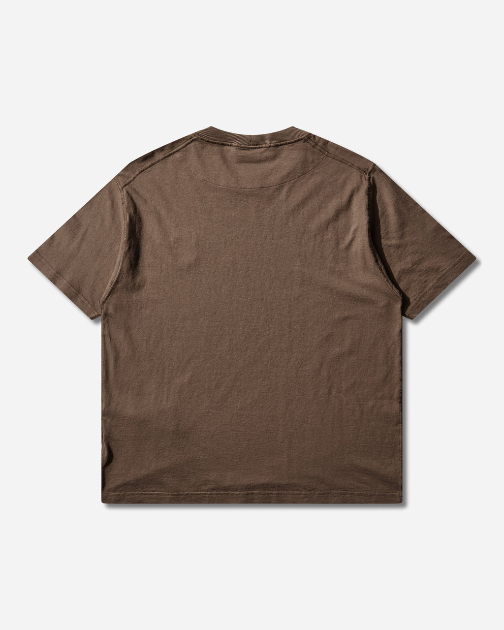 Mens Organic Cotton Jersey Fissato Effect T-Shirt Shadow Brown Stone island – Гарантія оригінальності – вид ззаду