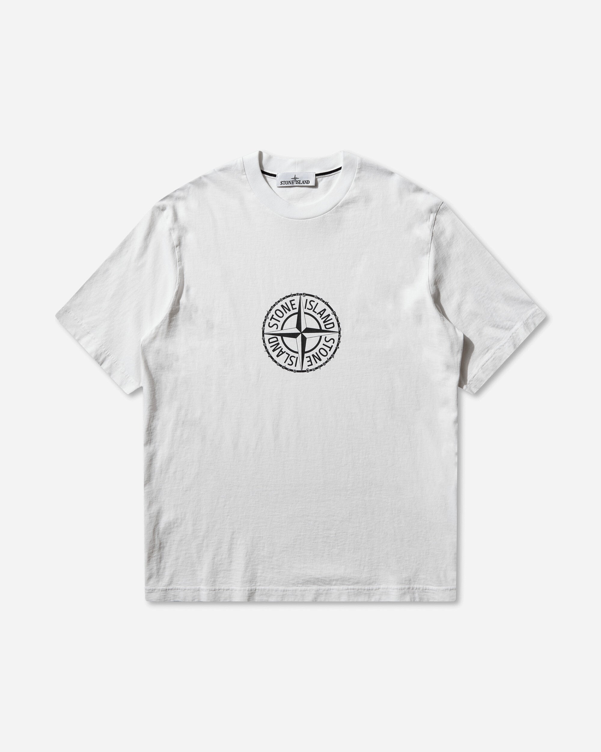 Mens Organic Cotton Jersey T-Shirt White Stone island оригінал – Купити в Україні – боковий вид