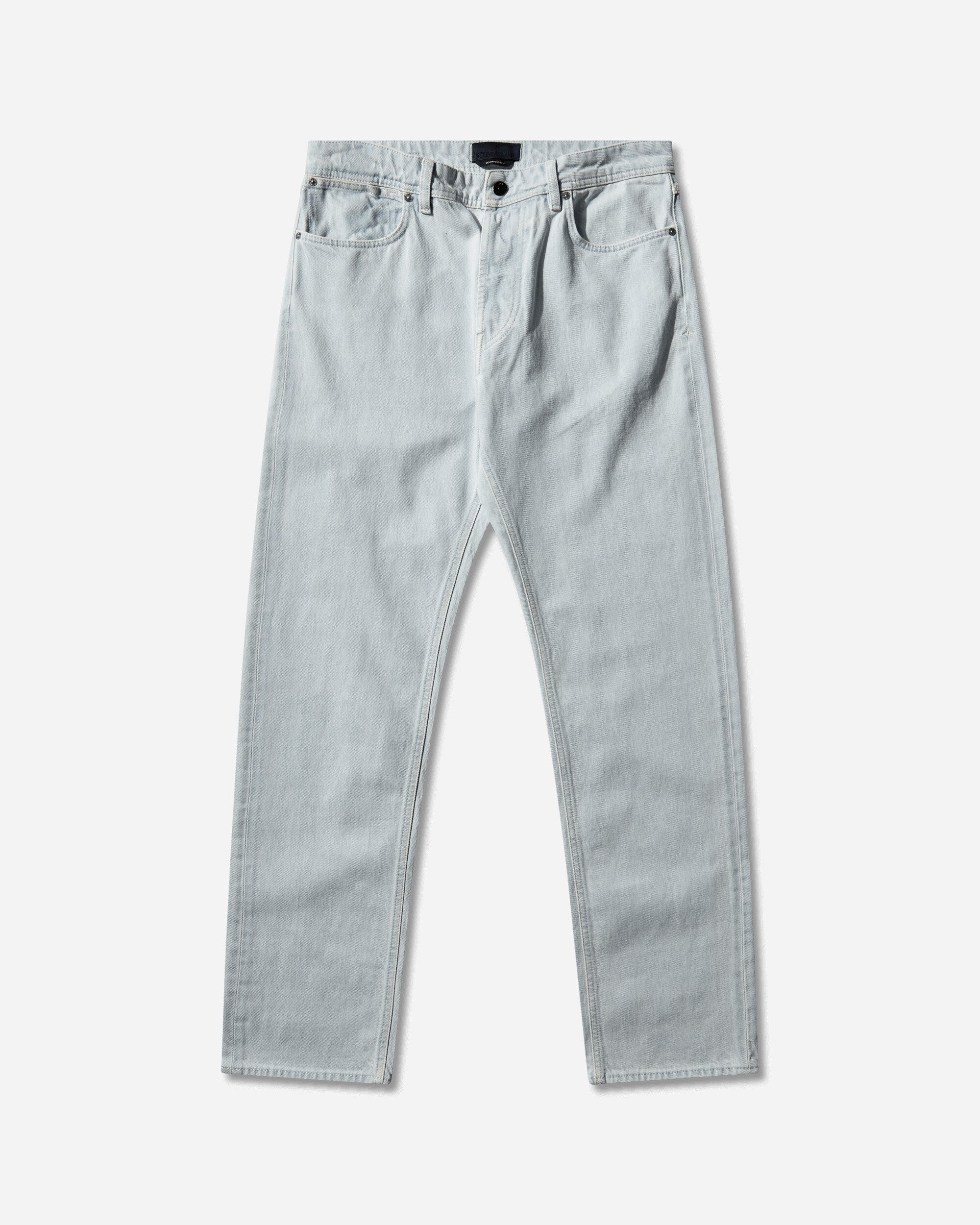 Mens Indigo Denim-Ultra Bleached Regular Fit Jeans Blue Extra Bleach Stone island – Гарантія оригінальності – боковий вид