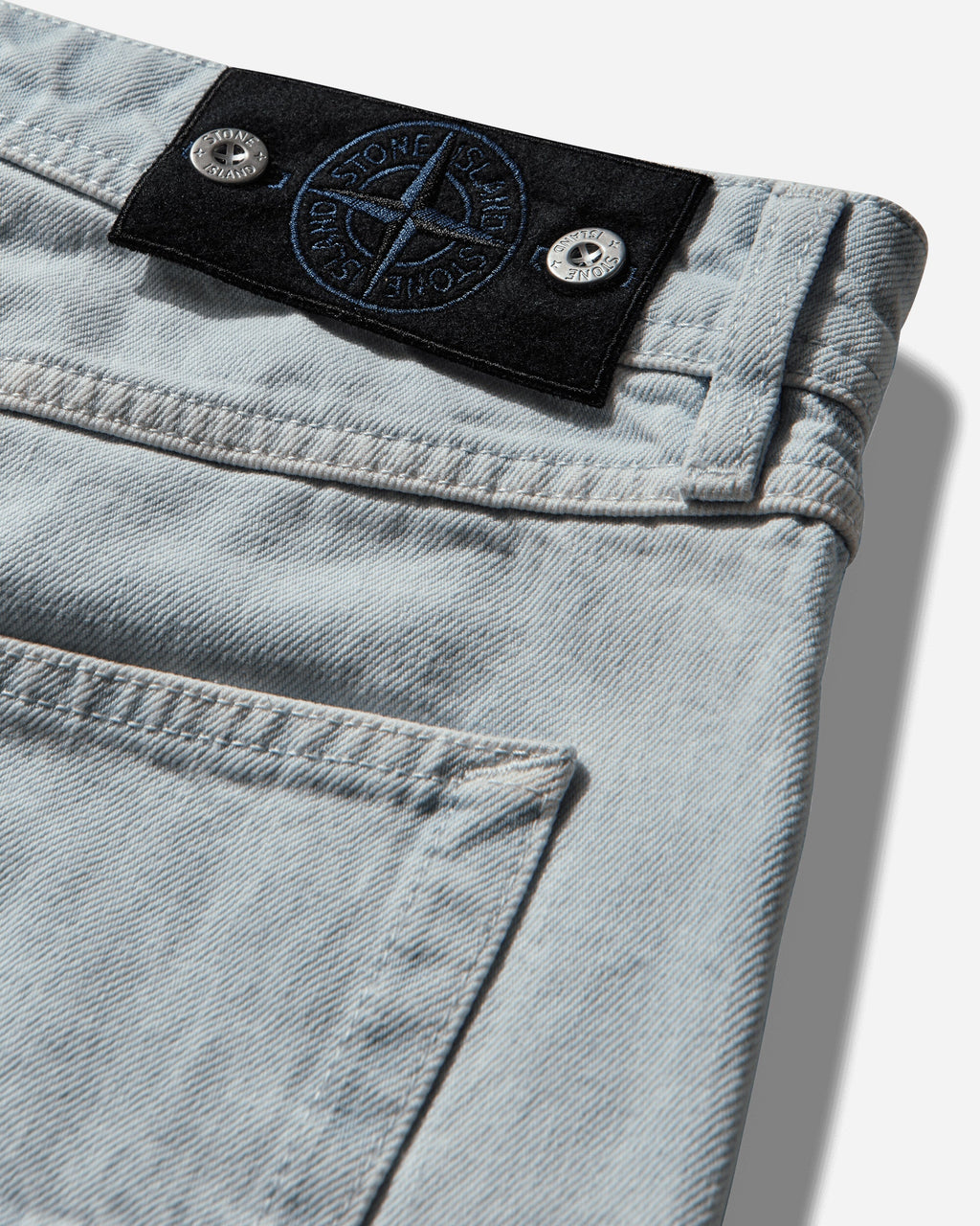 Mens Indigo Denim-Ultra Bleached Regular Fit Jeans Blue Extra Bleach Stone island – Гарантія оригінальності – детальний вид