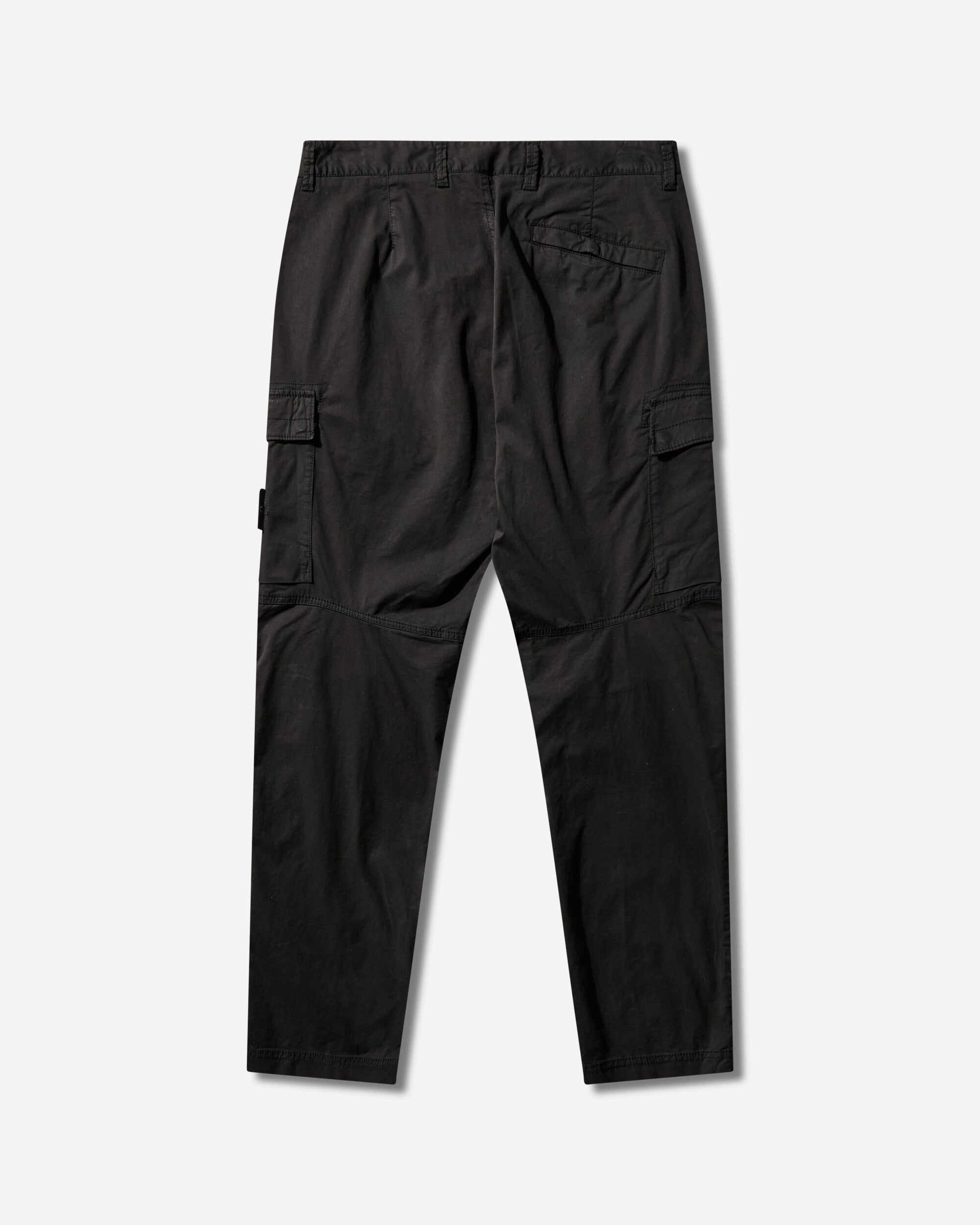 Оригінальна Mens Stretch Organic Cotton Twill Cargo Pants Black Stone island – вид ззаду