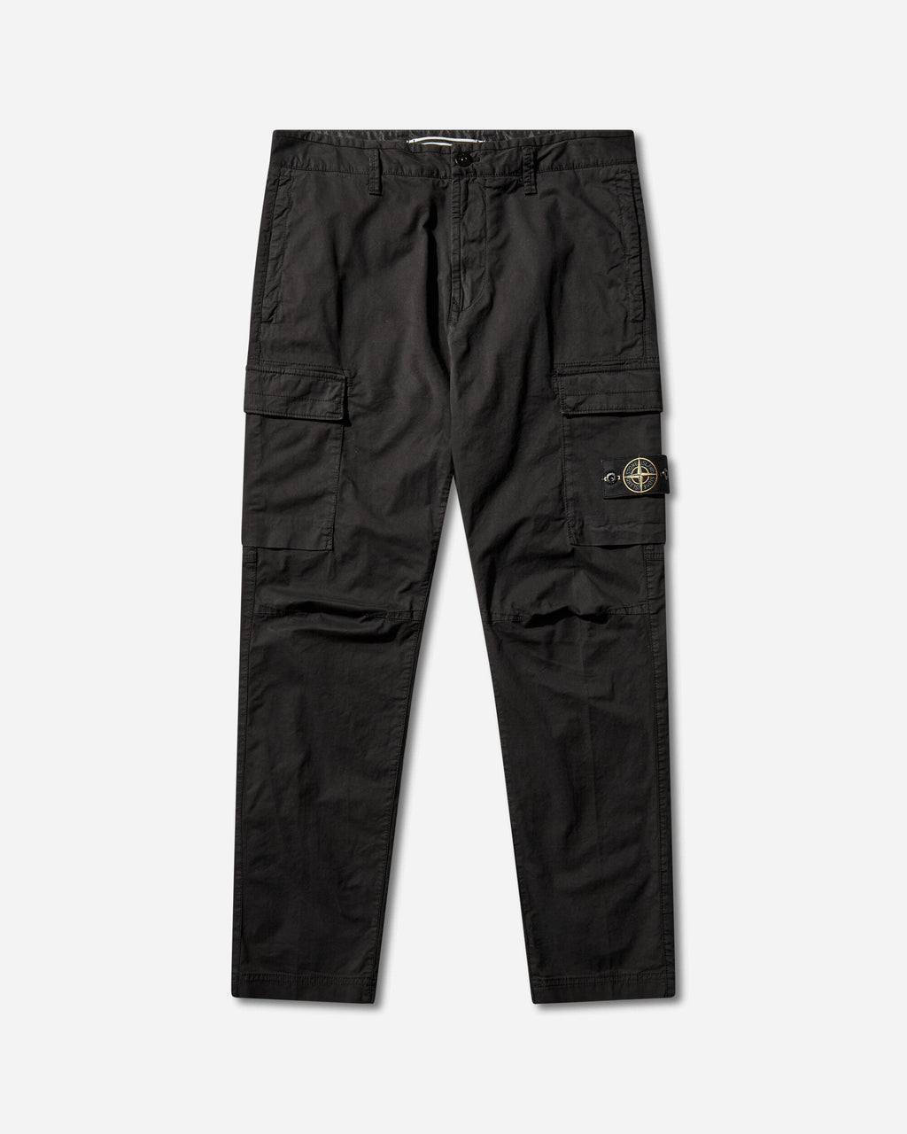 Оригінальна Mens Stretch Organic Cotton Twill Cargo Pants Black Stone island – боковий вид