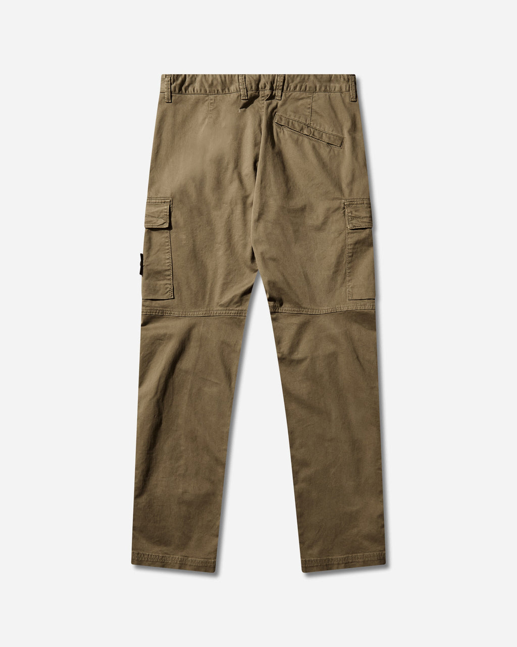 Оригінальна Mens Organic Cotton Stretch Broken Twill Old Effect Cargo Pants Military Green Stone island – вид ззаду