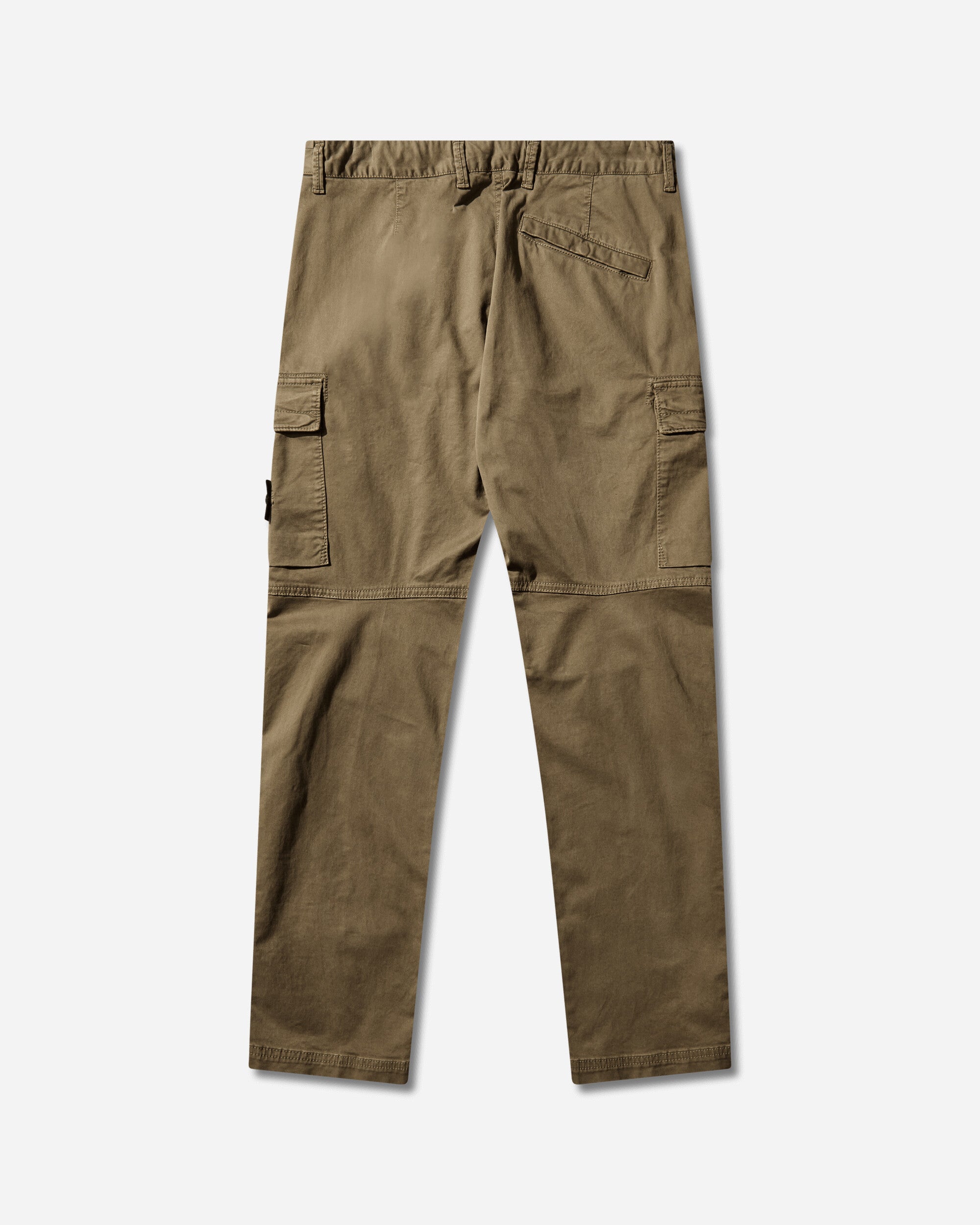 Оригінальна Mens Organic Cotton Stretch Broken Twill Old Effect Cargo Pants Military Green Stone island – вид ззаду