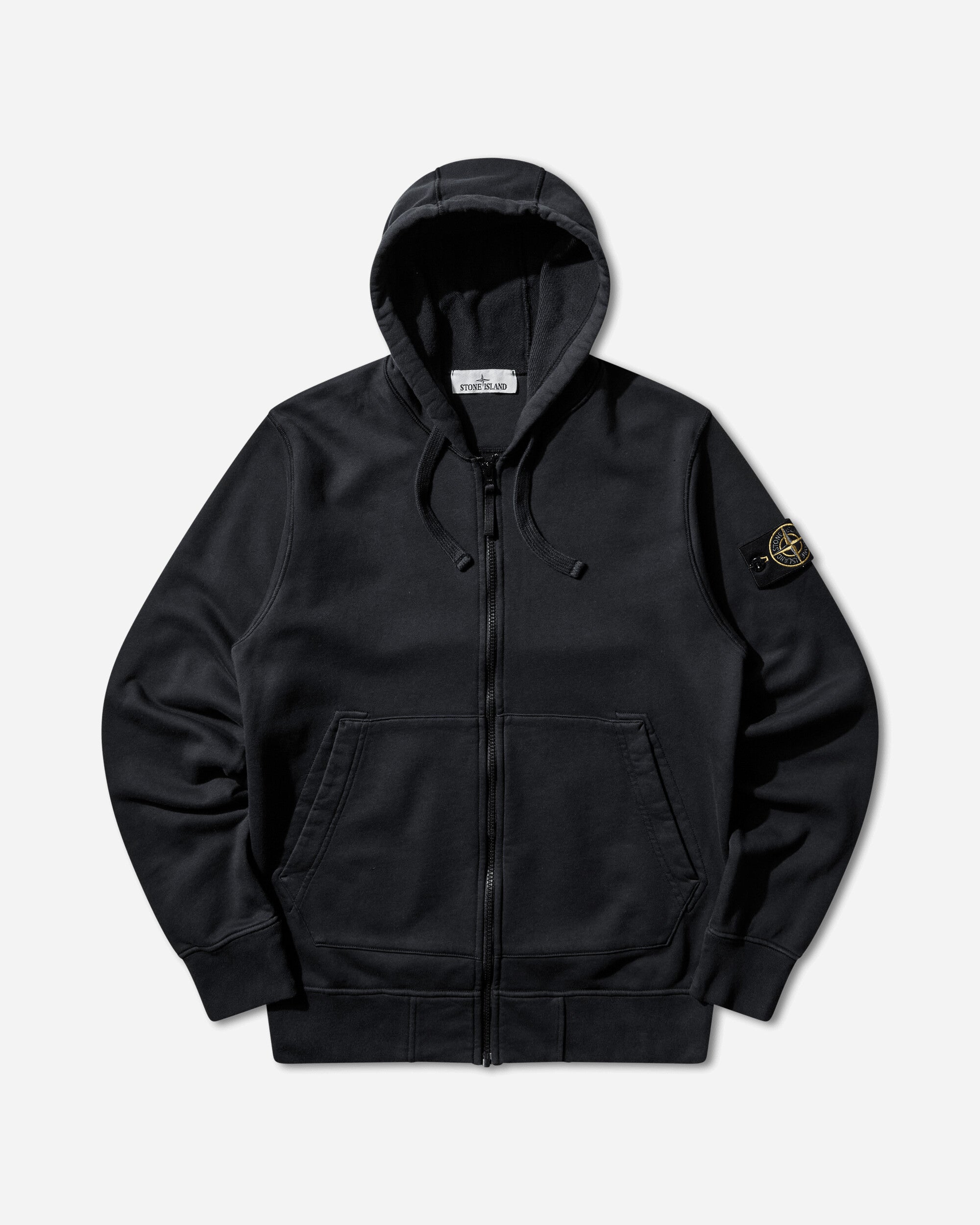 Mens Organic Cotton Fleece Zip Hoodie Navy Blue Stone island – Гарантія оригінальності – боковий вид