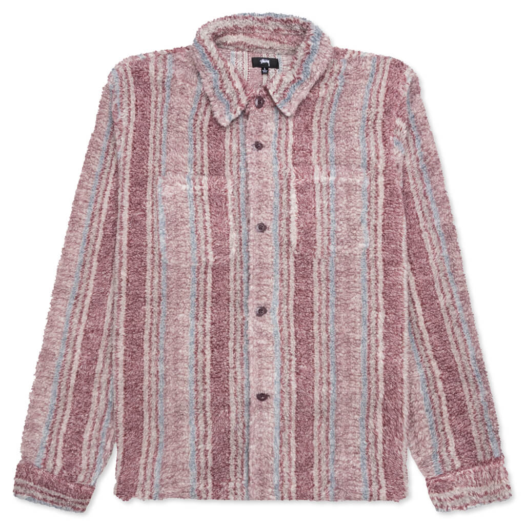 Stripe Sherpa Shirt Stussy – Гарантія оригінальності – боковий вид