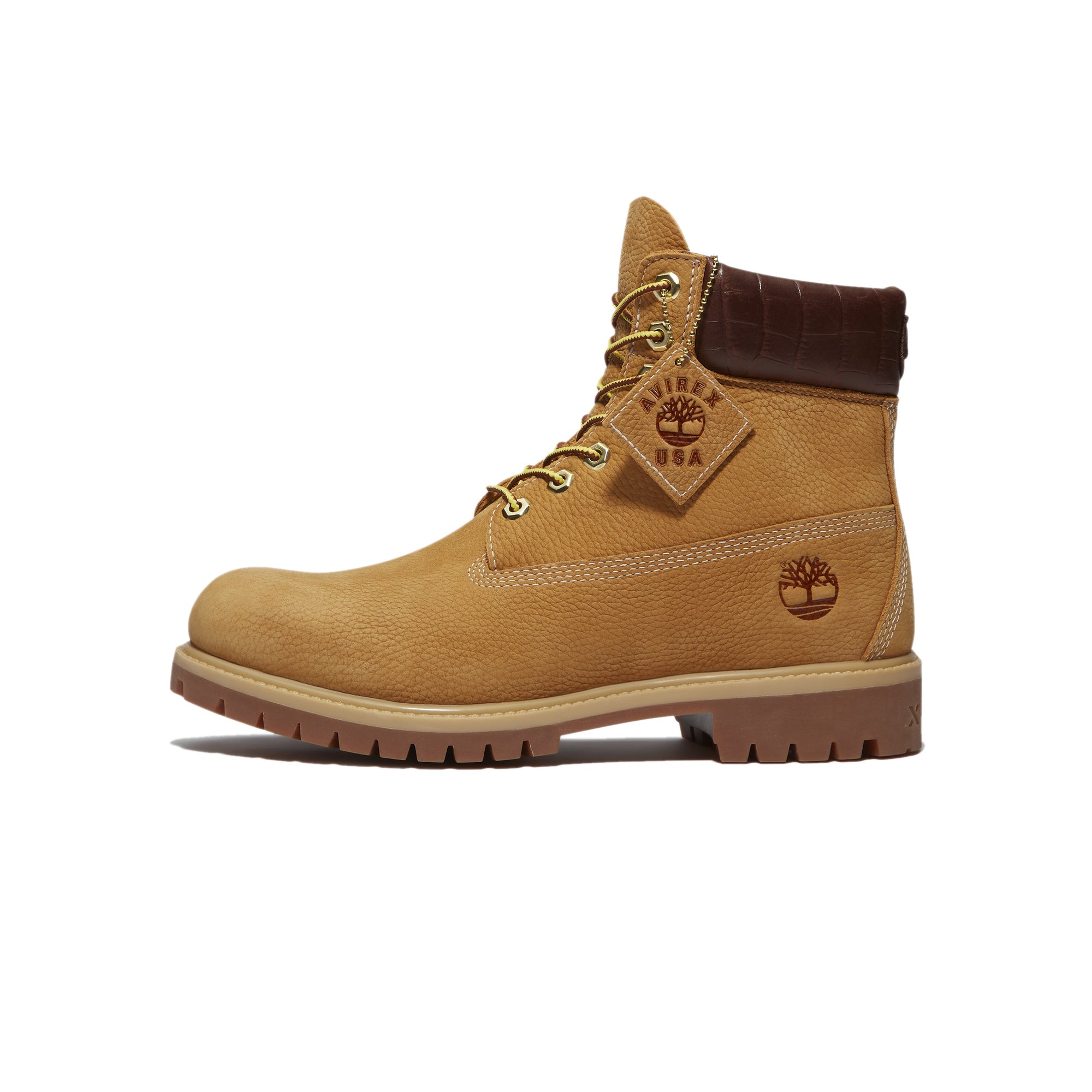 X Avirex Mens Premium 6 Inch Lace Up Boots Timberland – Гарантія оригінальності – боковий вид