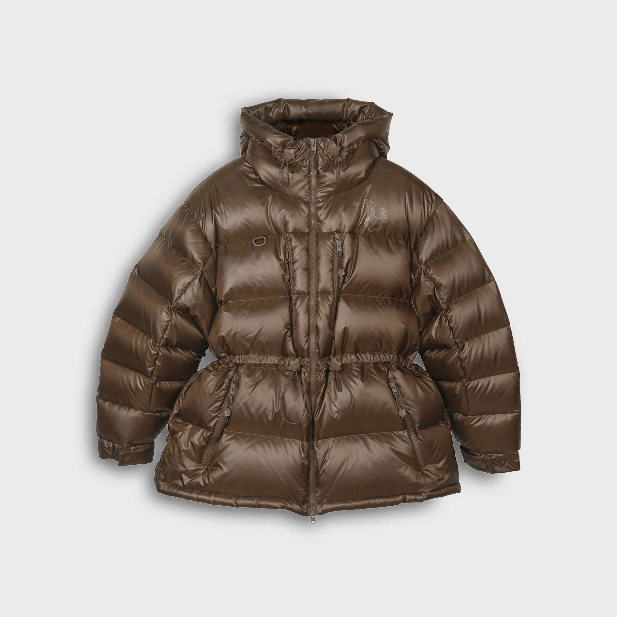 X Cecilie Bahnsen Himalayan Quilted Down Parka Soil Brown The north face – Гарантія оригінальності – боковий вид