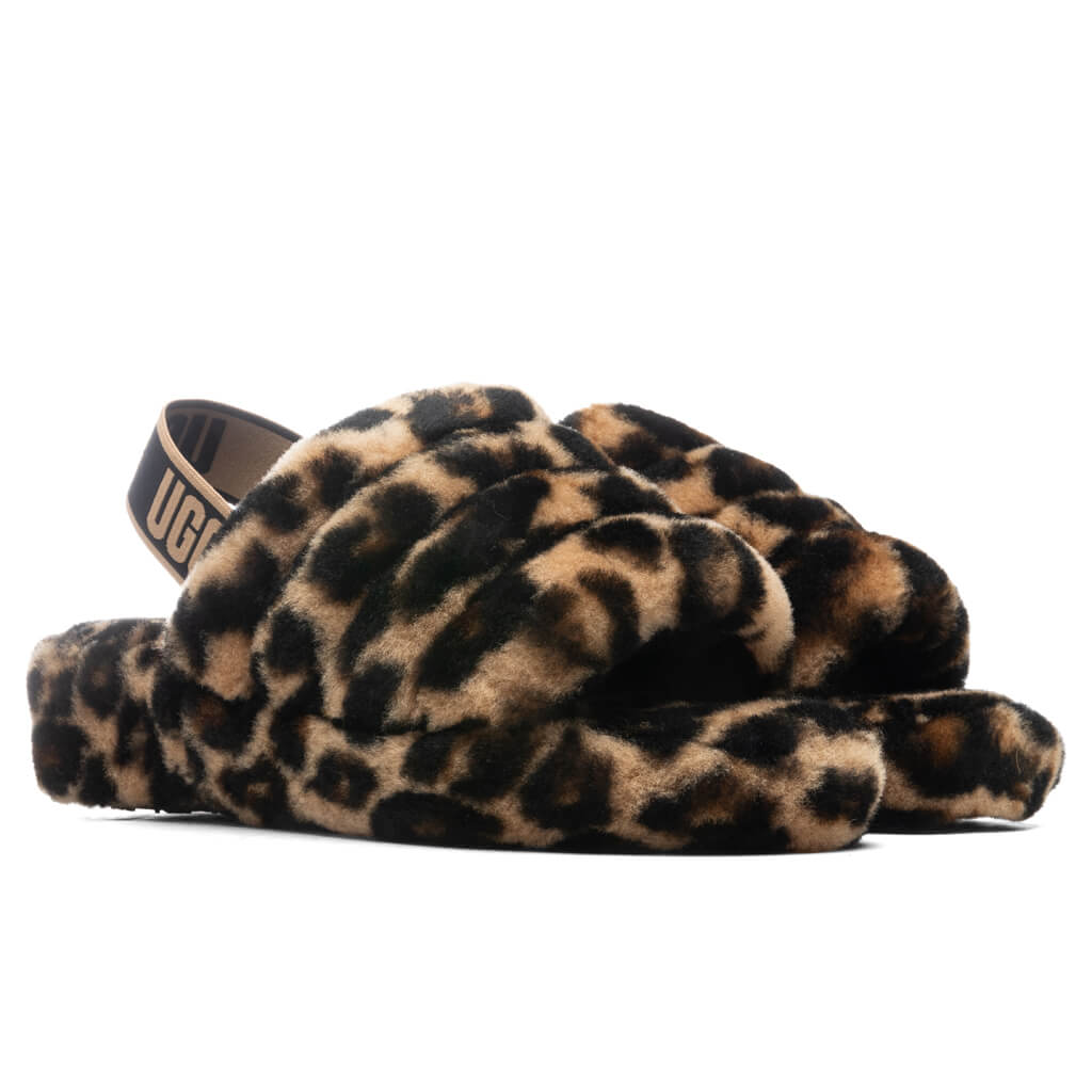 Оригінальна Womens Fluff Yeah Slide Panther Print Ugg – вид ззаду