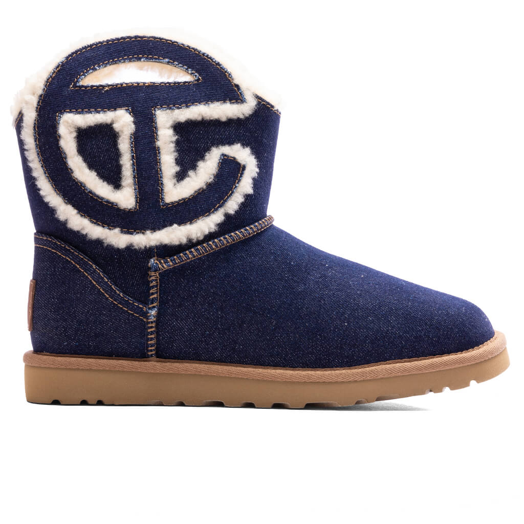 Оригінальна Logo Mini Boot Indigo Denim Ugg – боковий вид