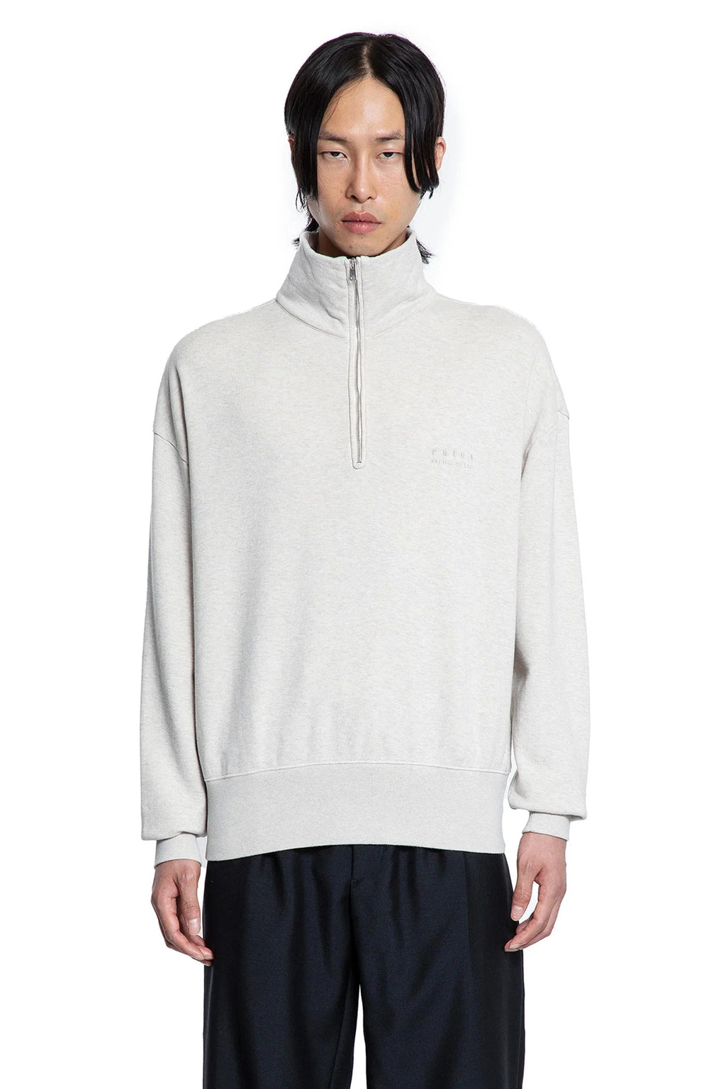 Оригінальна Soft Cotton Quarter-Zip Sweatshirt Prada – вид ззаду