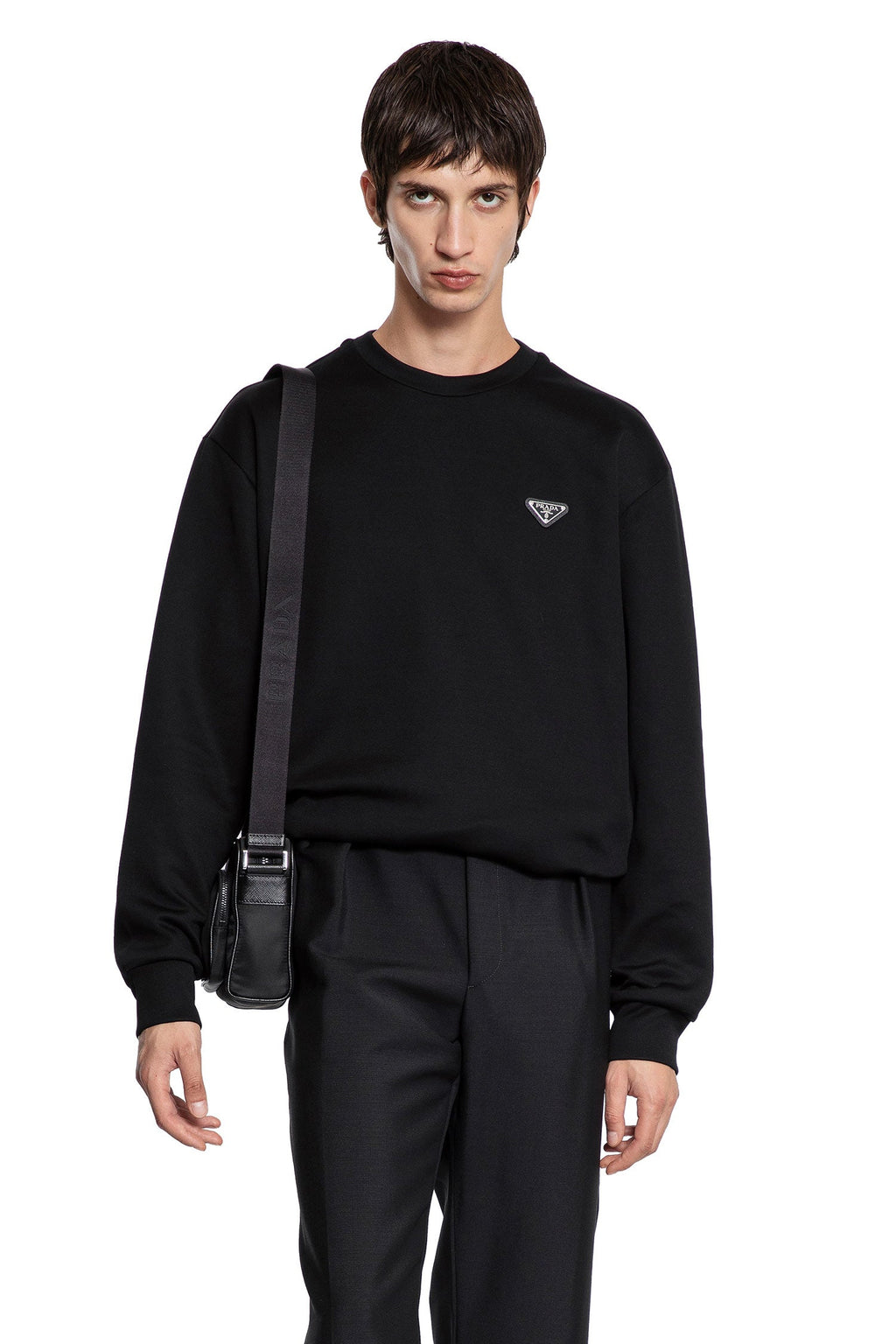 Technical Cotton Sweatshirt Prada оригінал – Купити в Україні – боковий вид