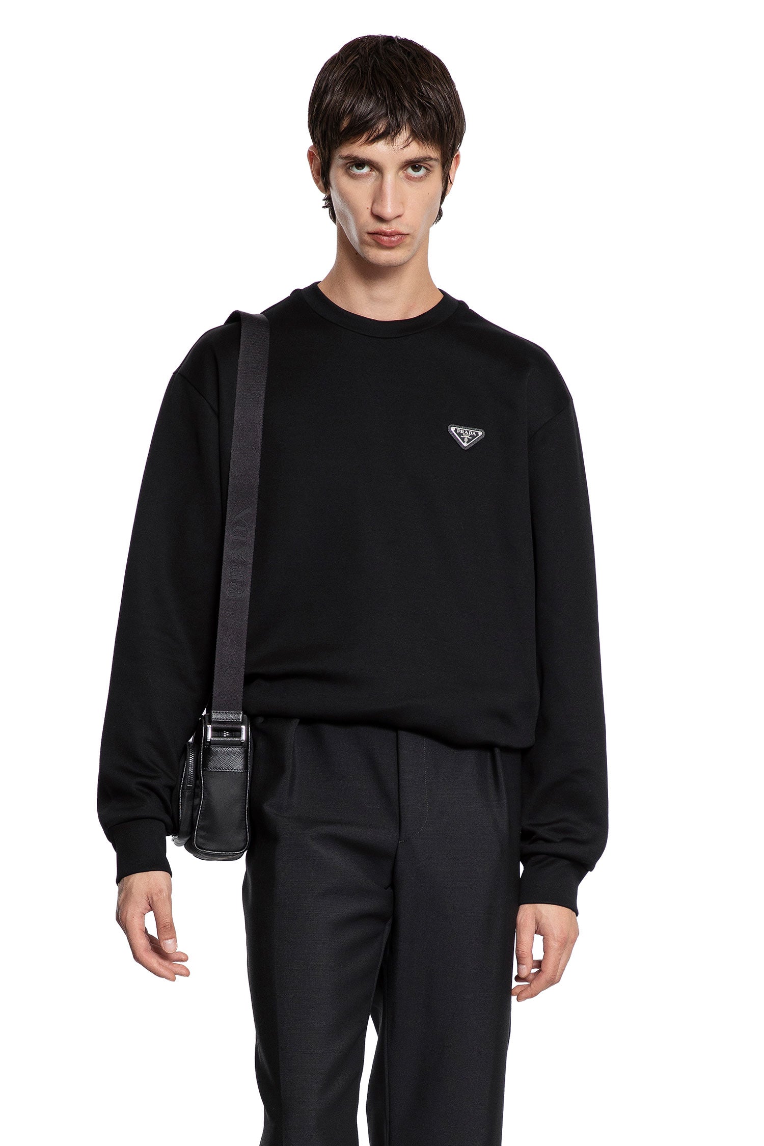 Technical Cotton Sweatshirt Prada оригінал – Купити в Україні – боковий вид