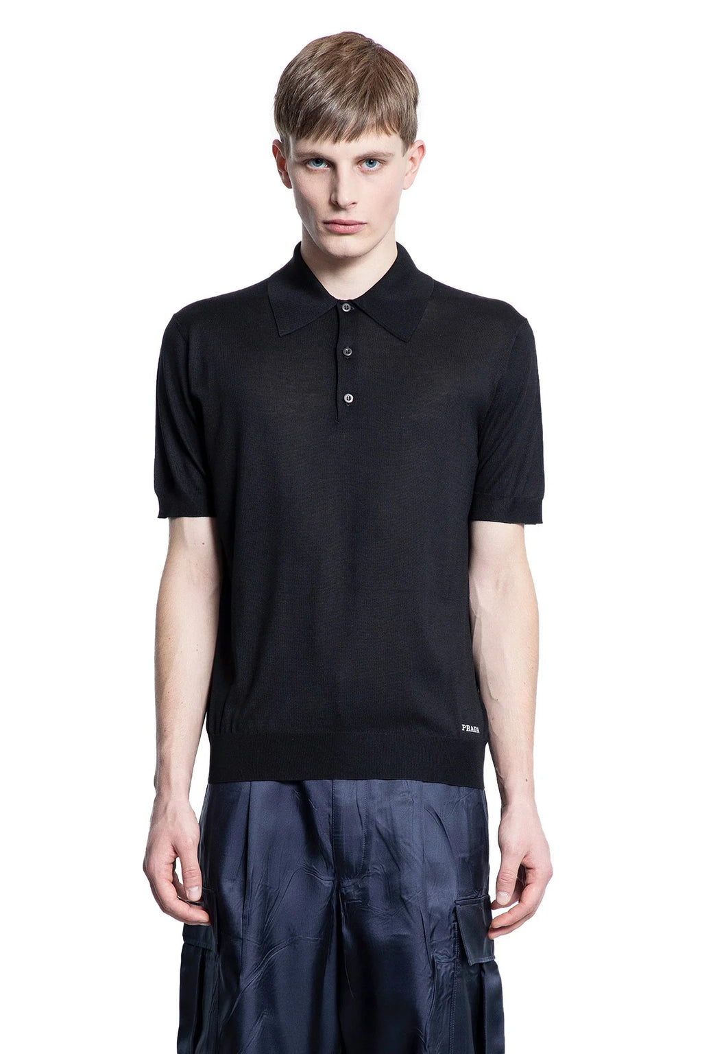 Оригінальна Silk Polo Shirt Prada – вид ззаду
