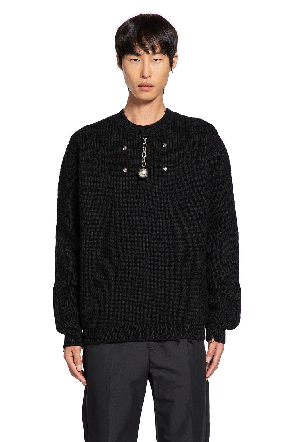 Distressed Wool Jumper With Charms Prada оригінал – Купити в Україні – боковий вид