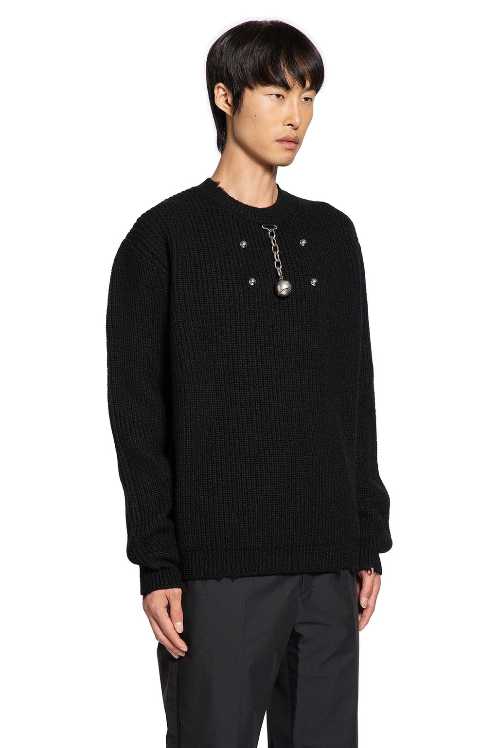 Distressed Wool Jumper With Charms Prada оригінал – Купити в Україні – вид ззаду