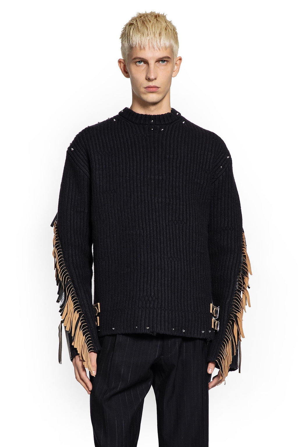 Wool Sweater With Fringes And Studs Prada оригінал – Купити в Україні – боковий вид