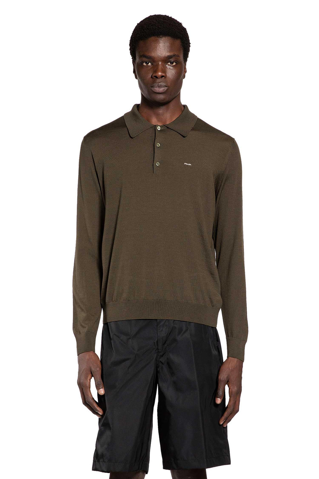 Supefine Wool Knit Polo Prada – Гарантія оригінальності – боковий вид